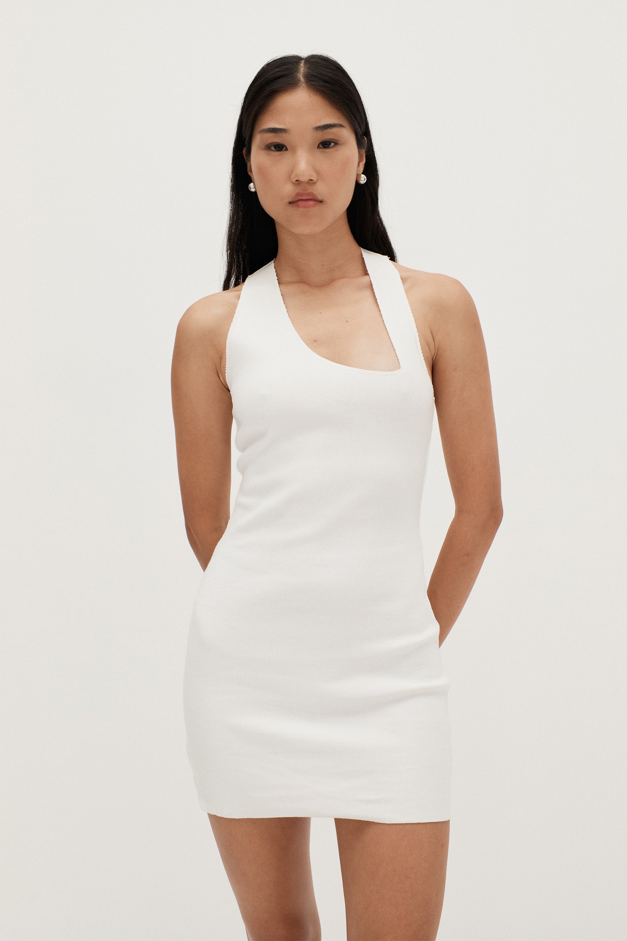 off the shoulder draped asymmetric mini dress in brown Modal Asymmetric A-Line Mini Dress in Chocolate Brown - XL