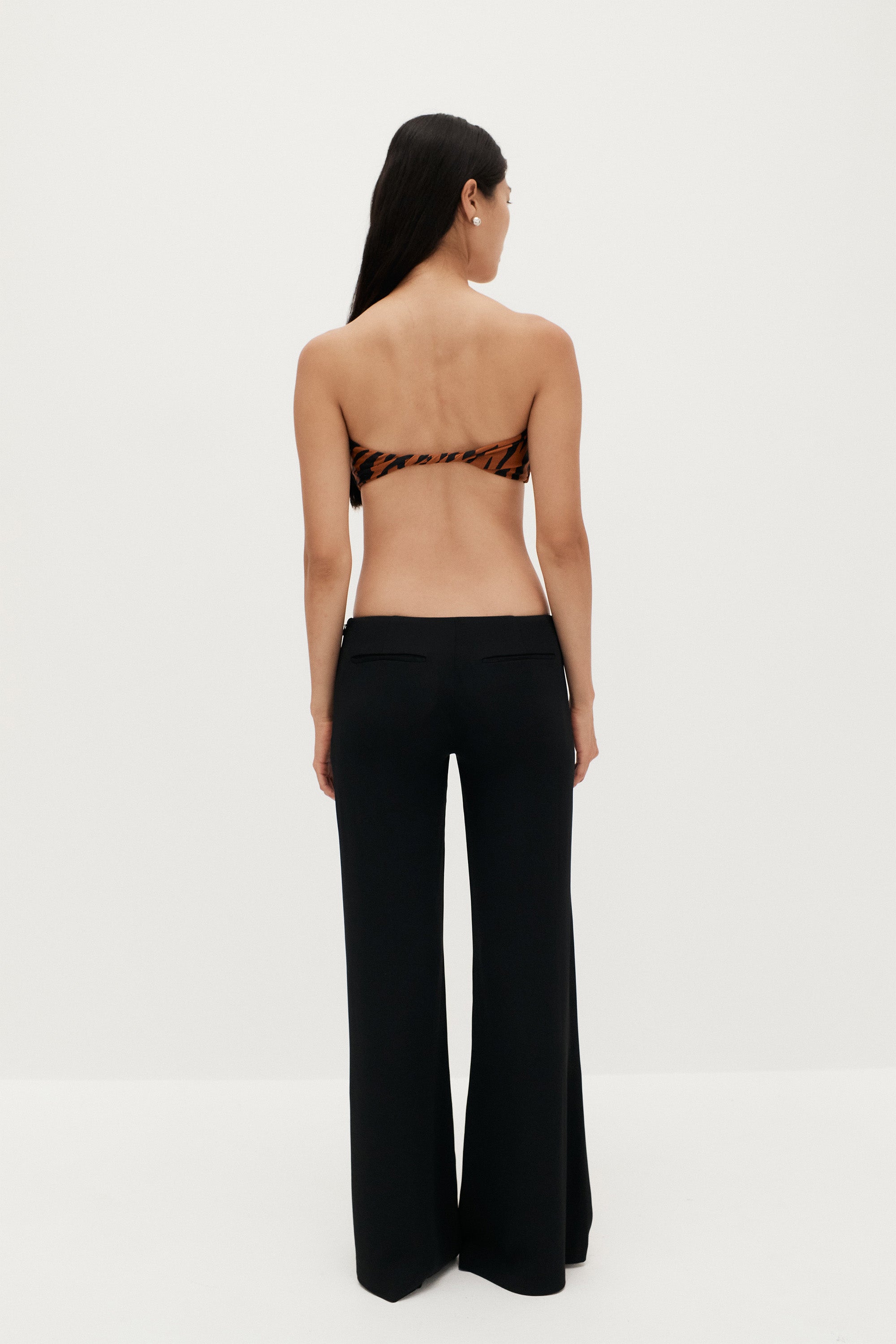 Low Waist Tailored Trousers | Black