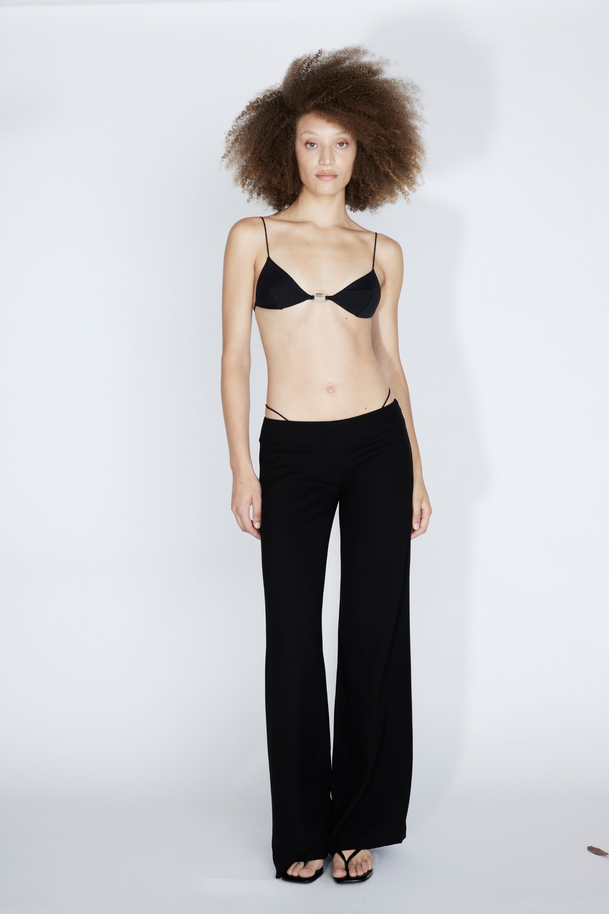Low Waist Tailored Trousers | Black