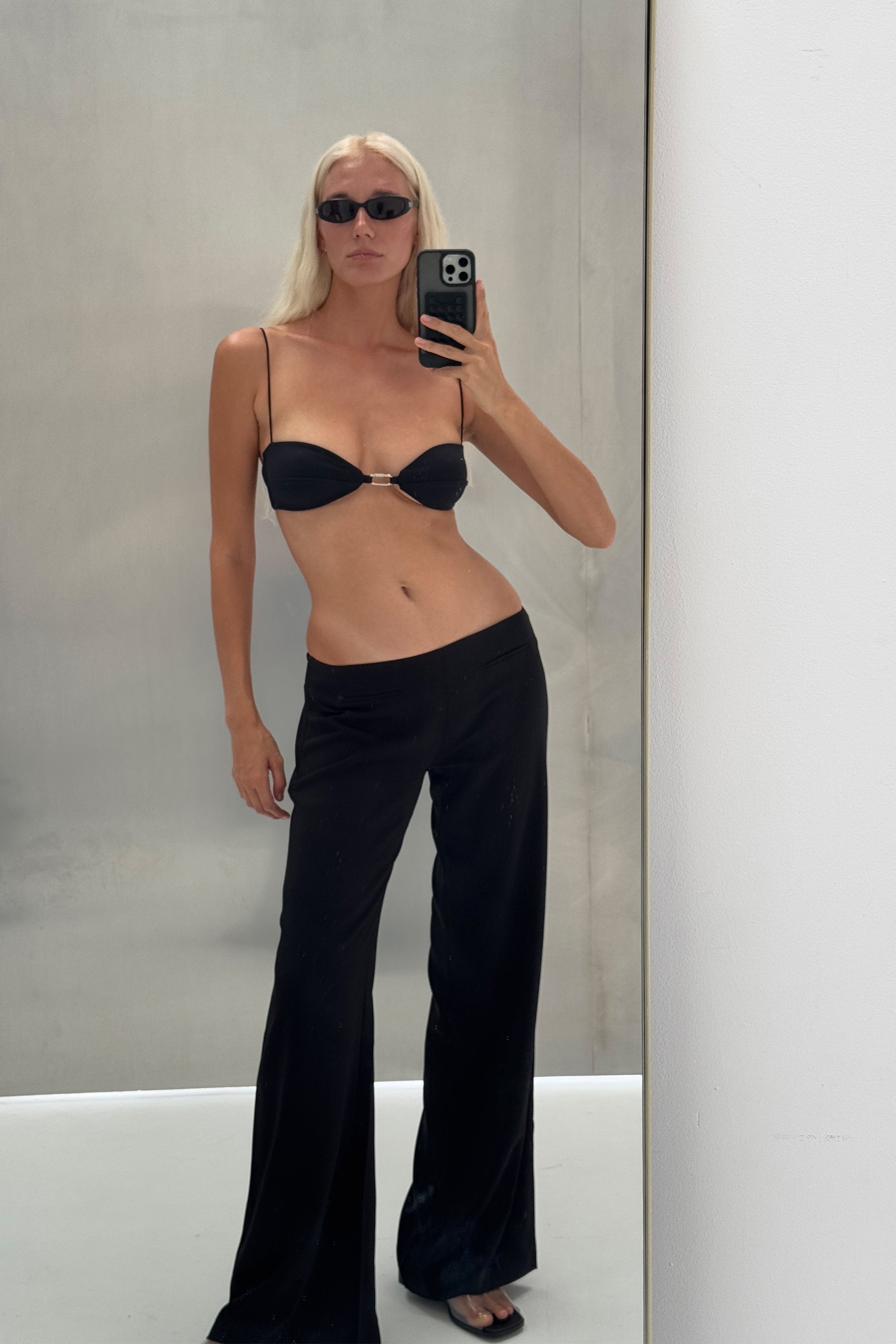 Low Waist Tailored Trousers | Black