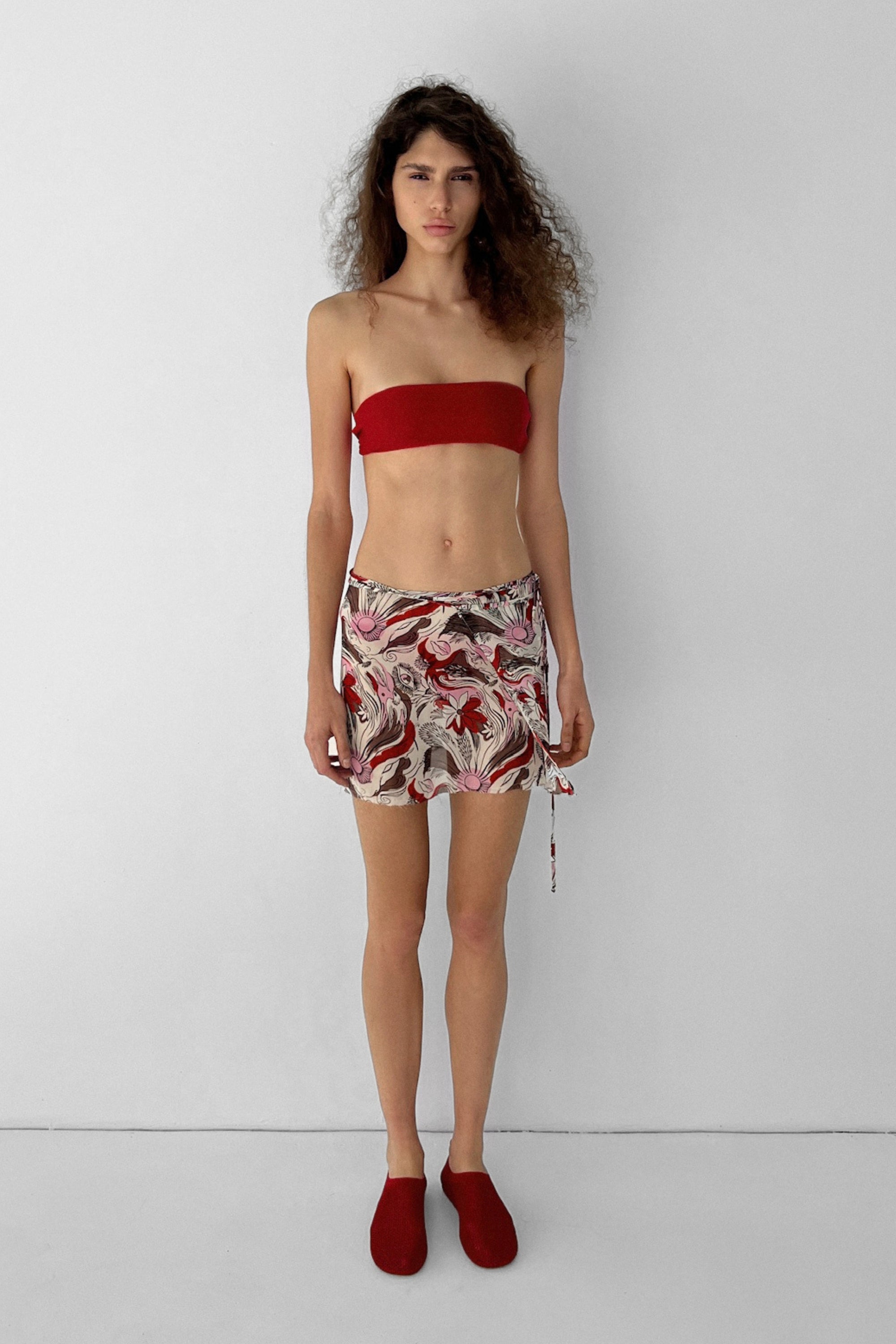 Twisted Bandeau Top | Vermilion Red