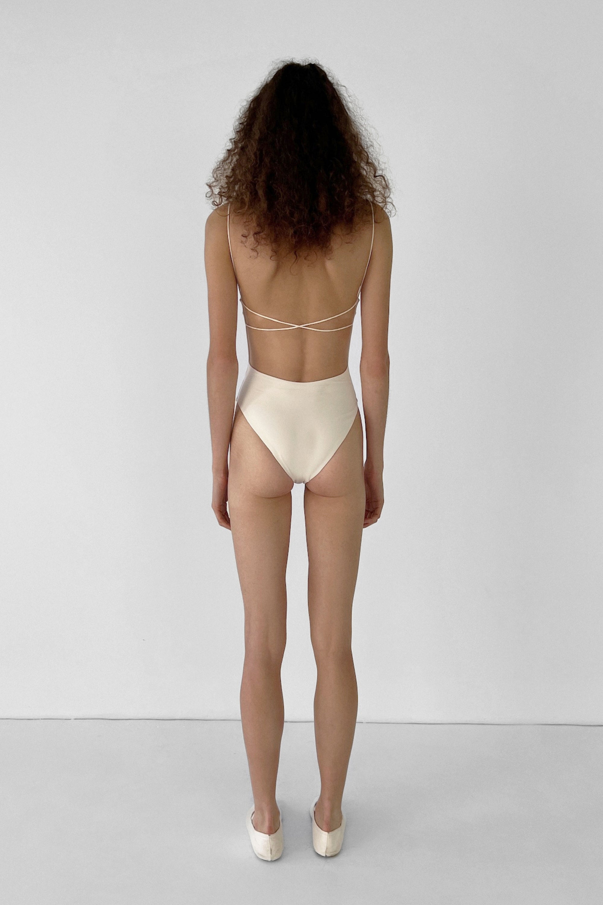 Fine Strap One Piece | Ecru