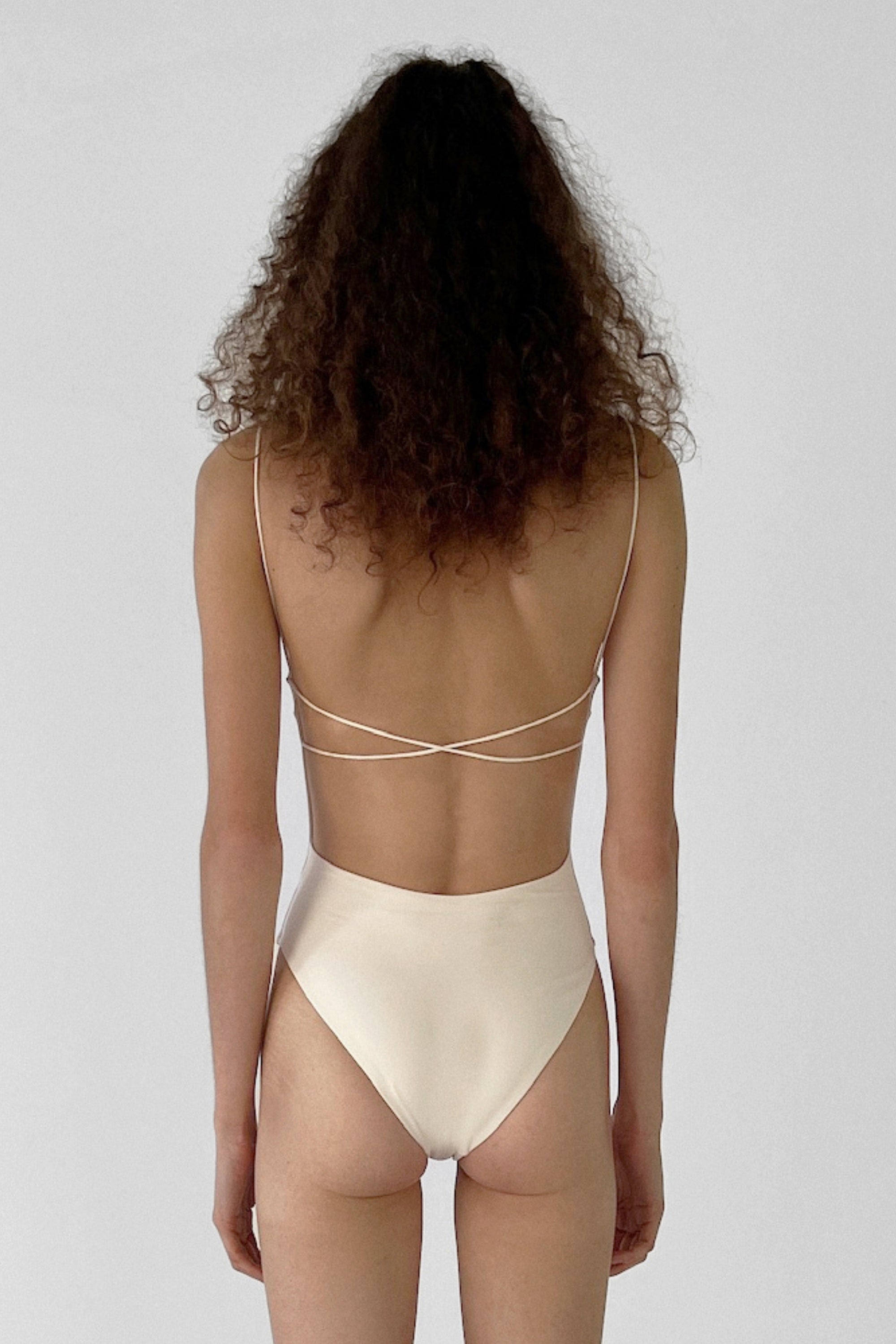 Fine Strap One Piece | Ecru