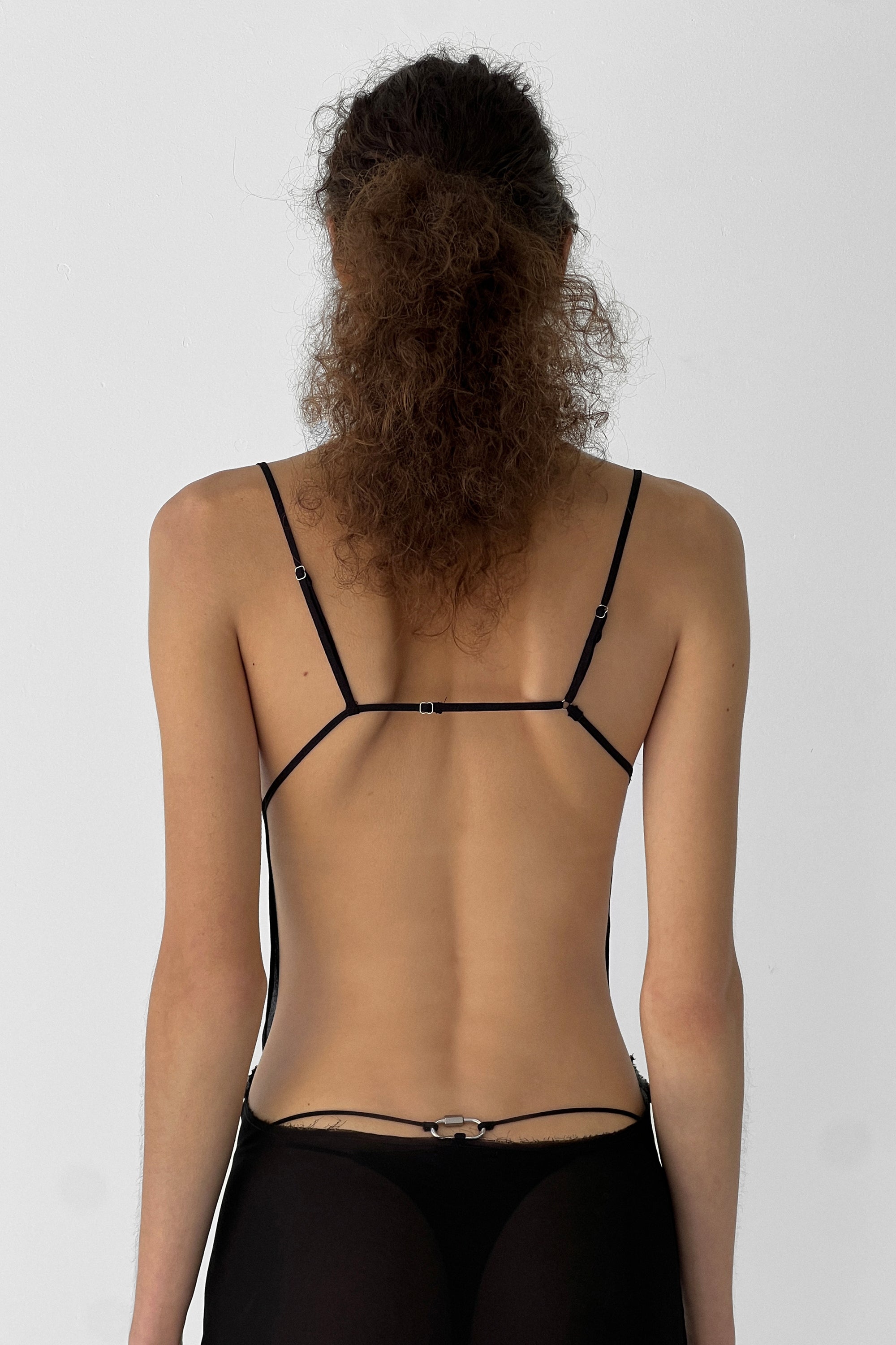 Low Back Long Visco Dress | Black