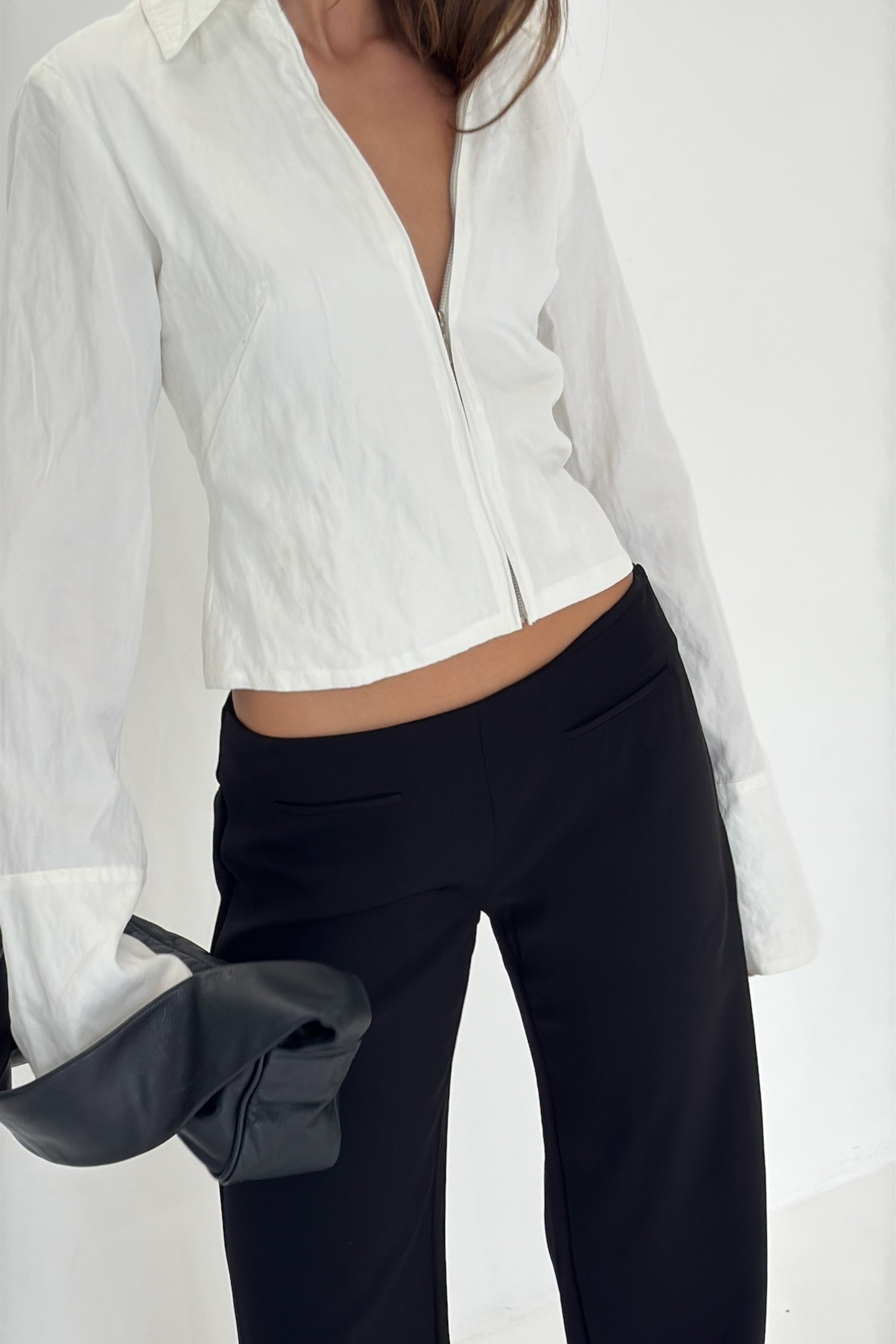 Low Waist Tailored Trousers | Black