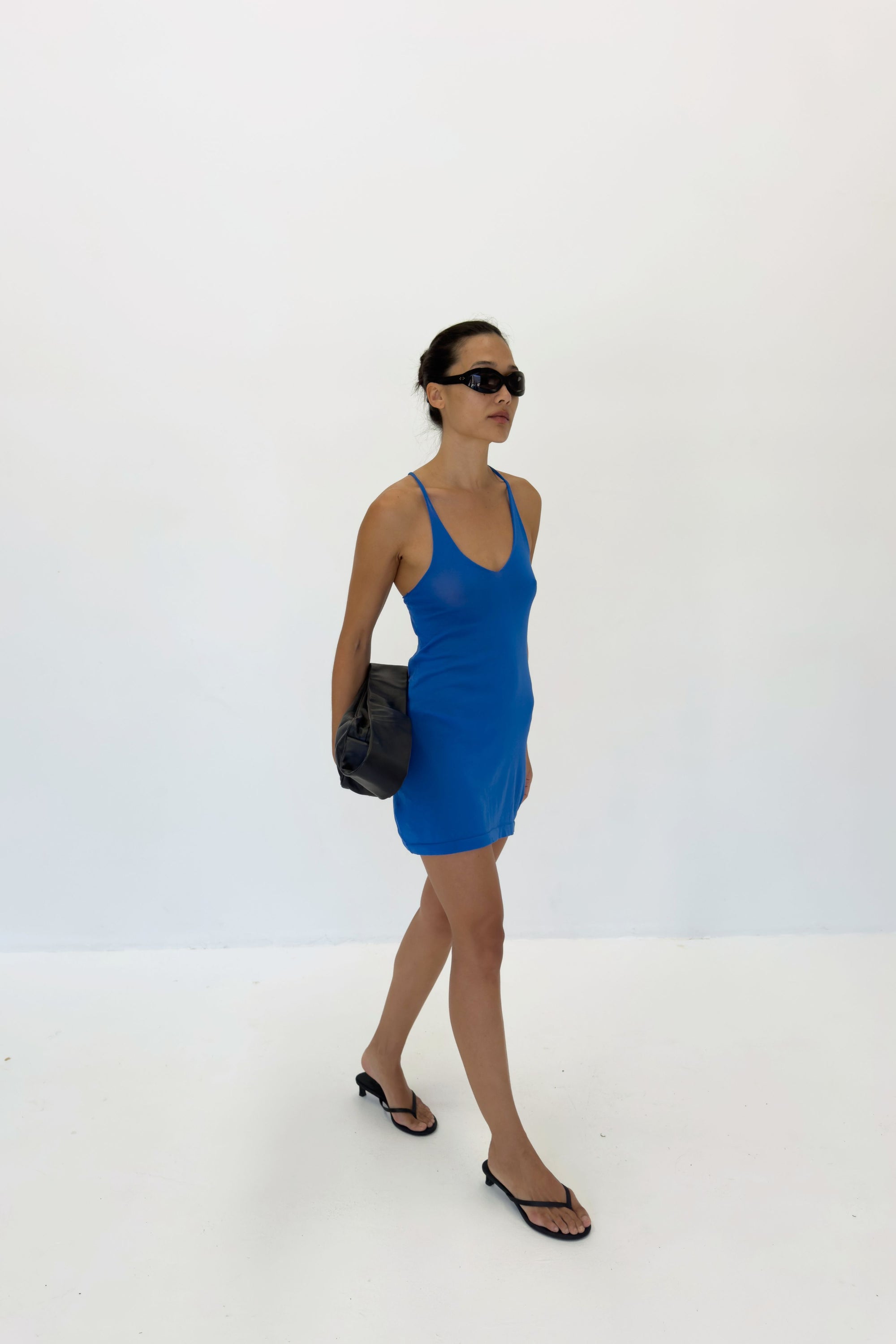 Sheer Knit Dress | Electric Blue