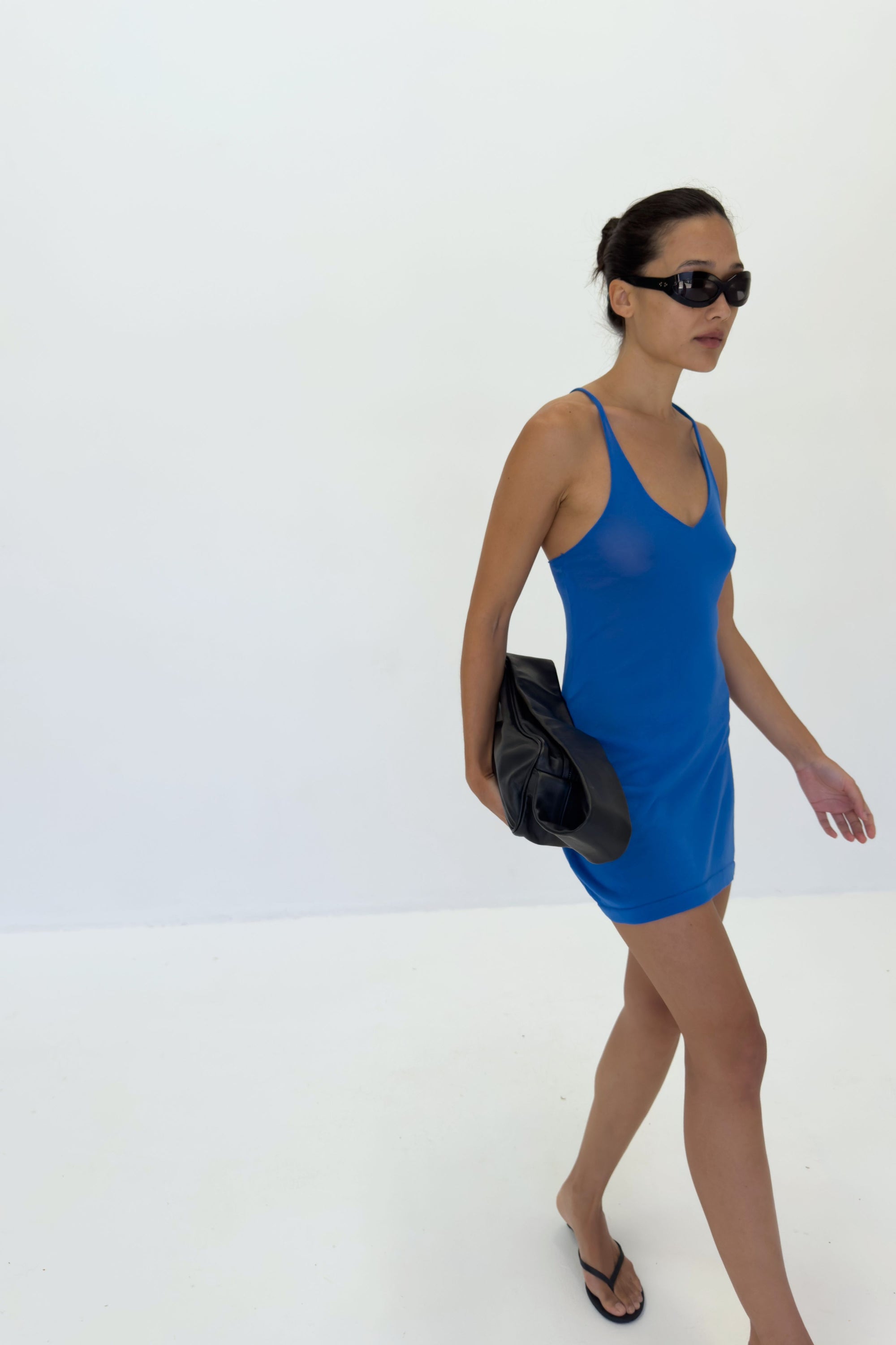 Sheer Knit Dress | Electric Blue