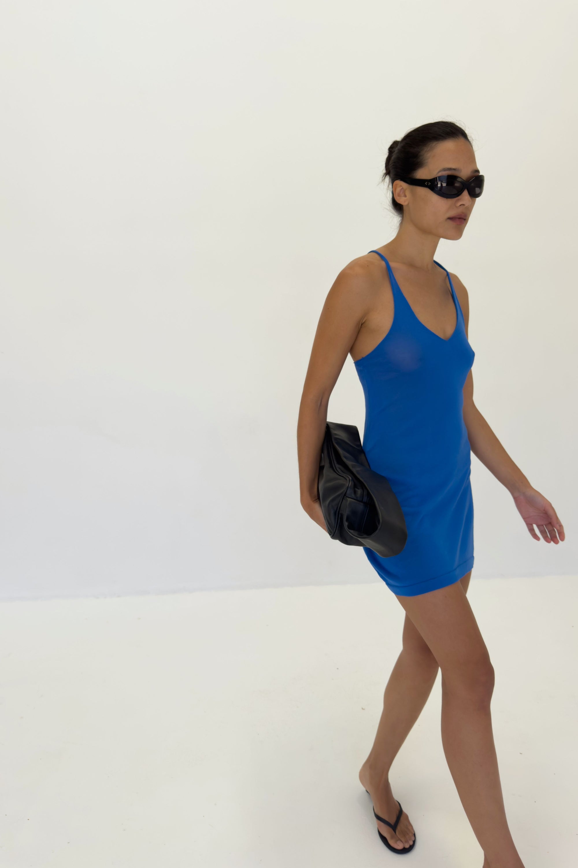 Sheer Knit Dress | Electric Blue