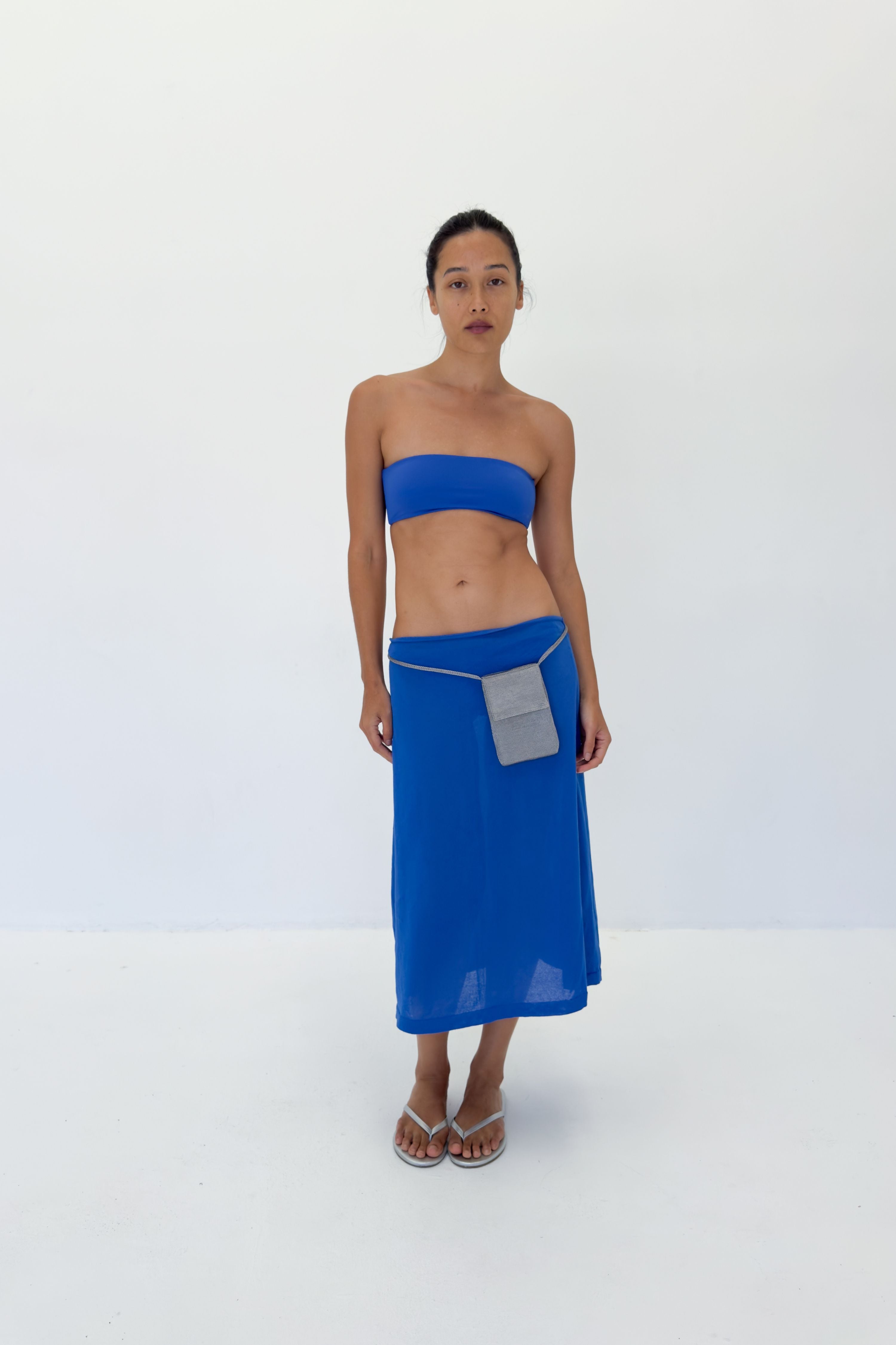 Sheer Knit Skirt | Electric Blue