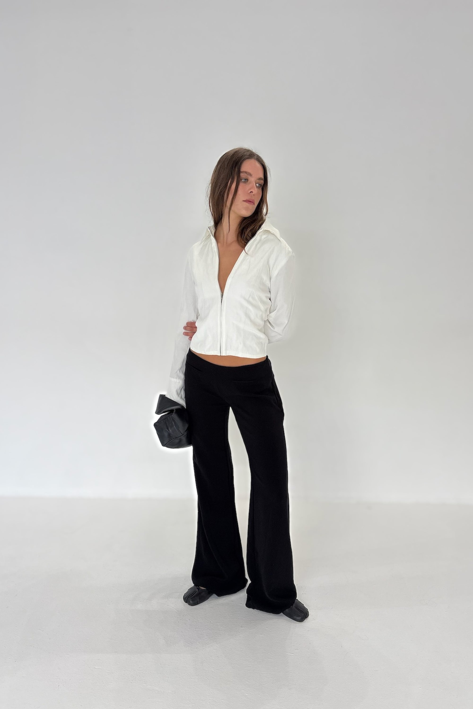 Low Waist Tailored Trousers | Black