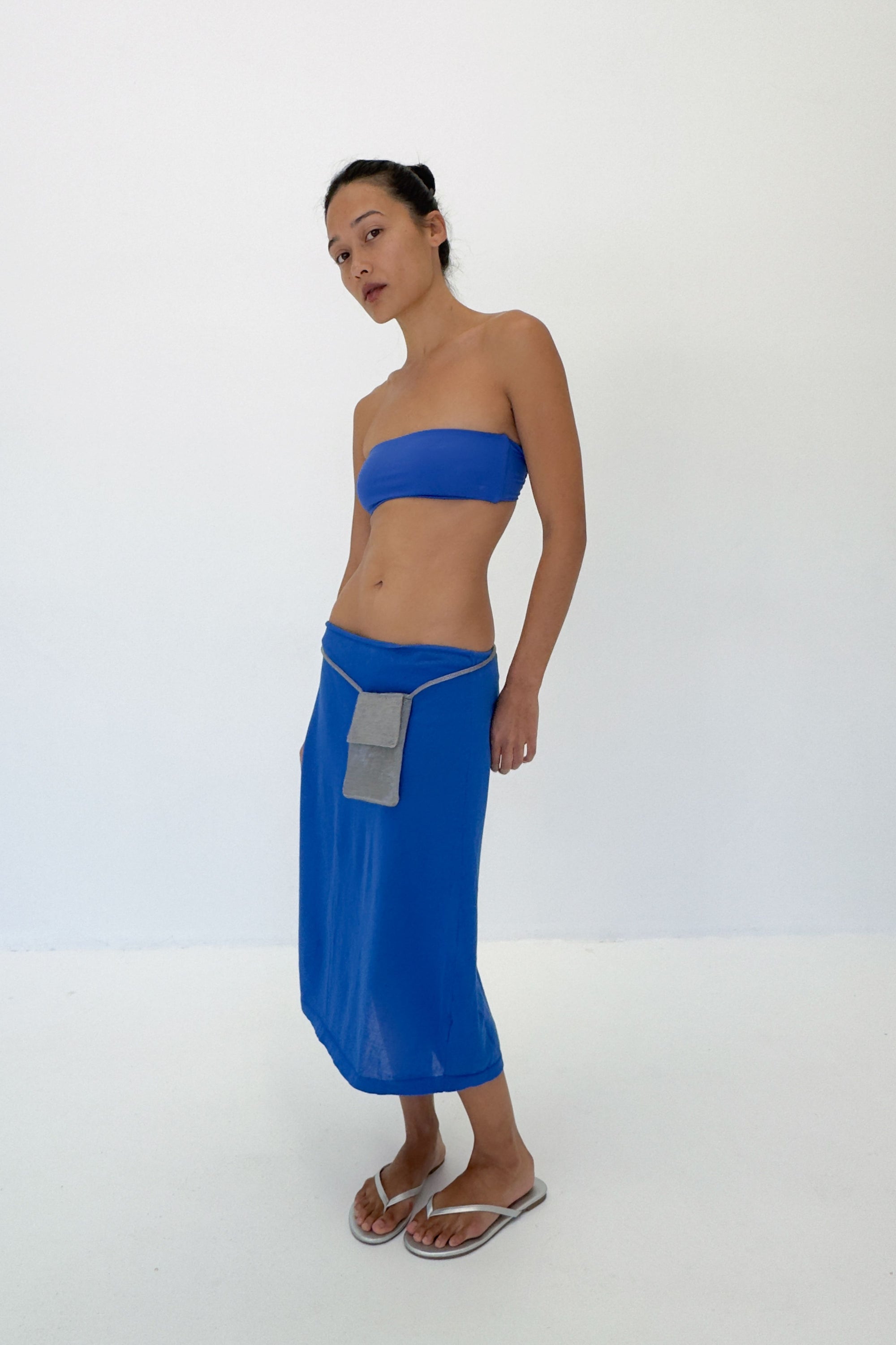 Sheer Knit Skirt | Electric Blue