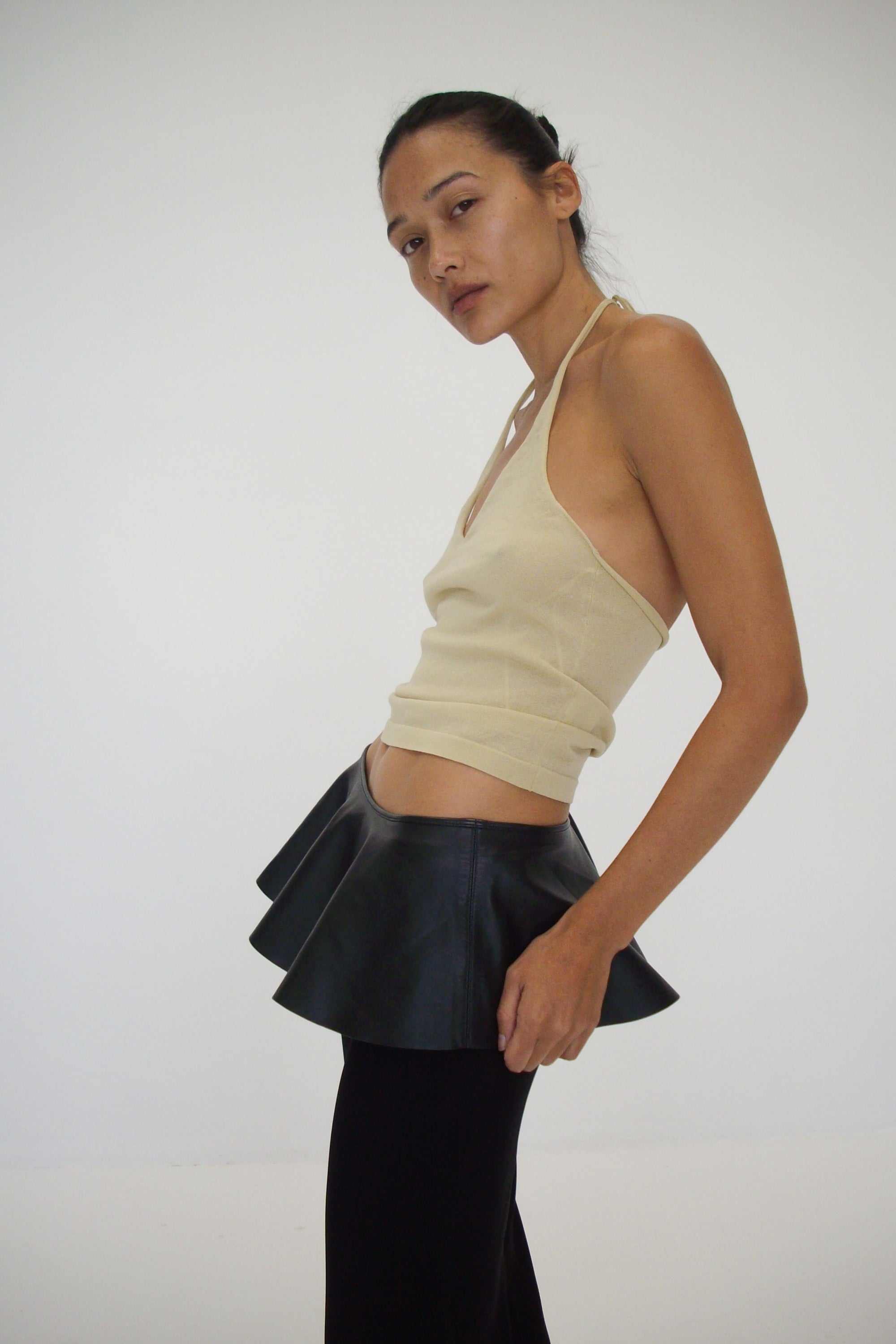 Leather Belt Skirt | Black