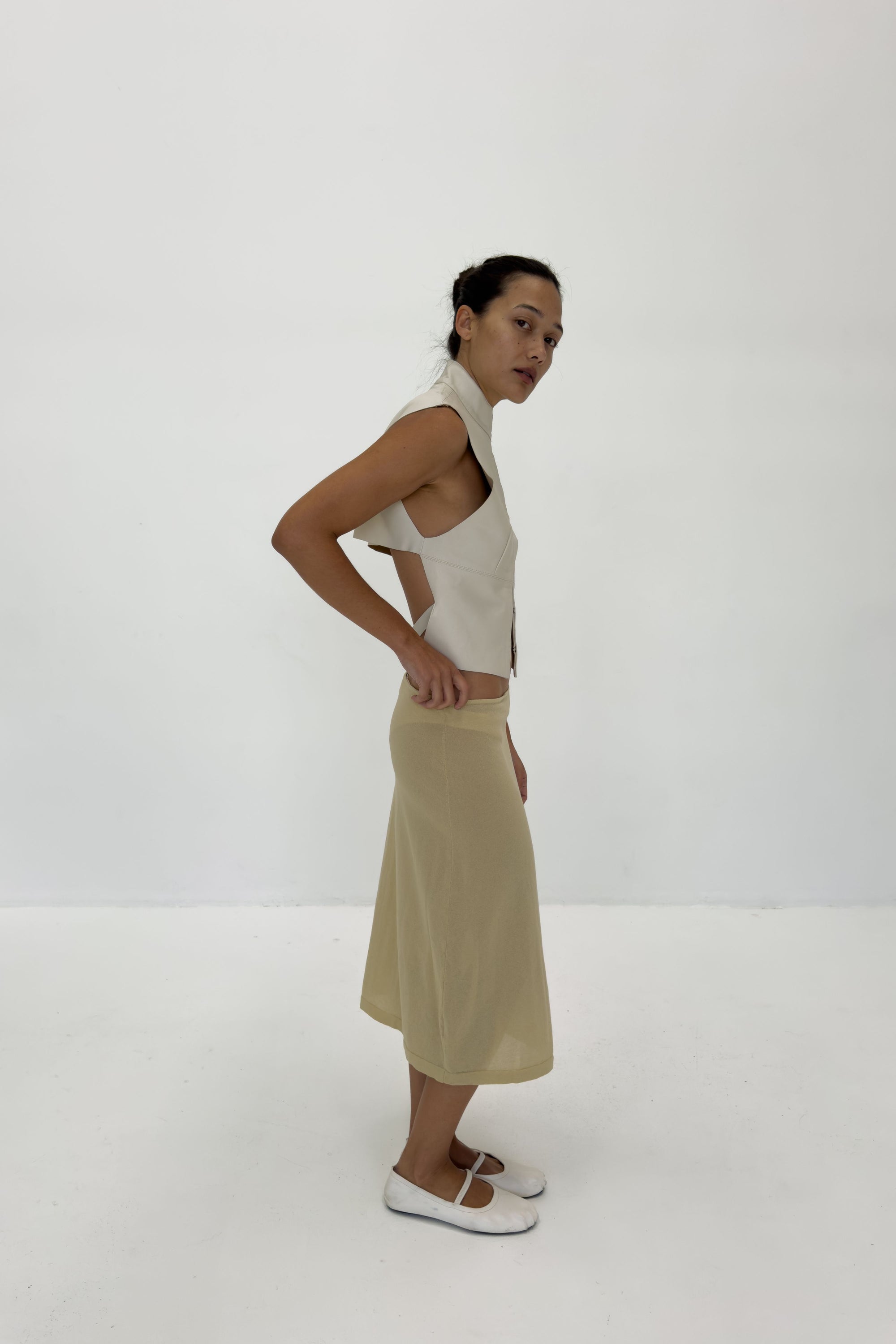 Sheer Knit Skirt | Sand