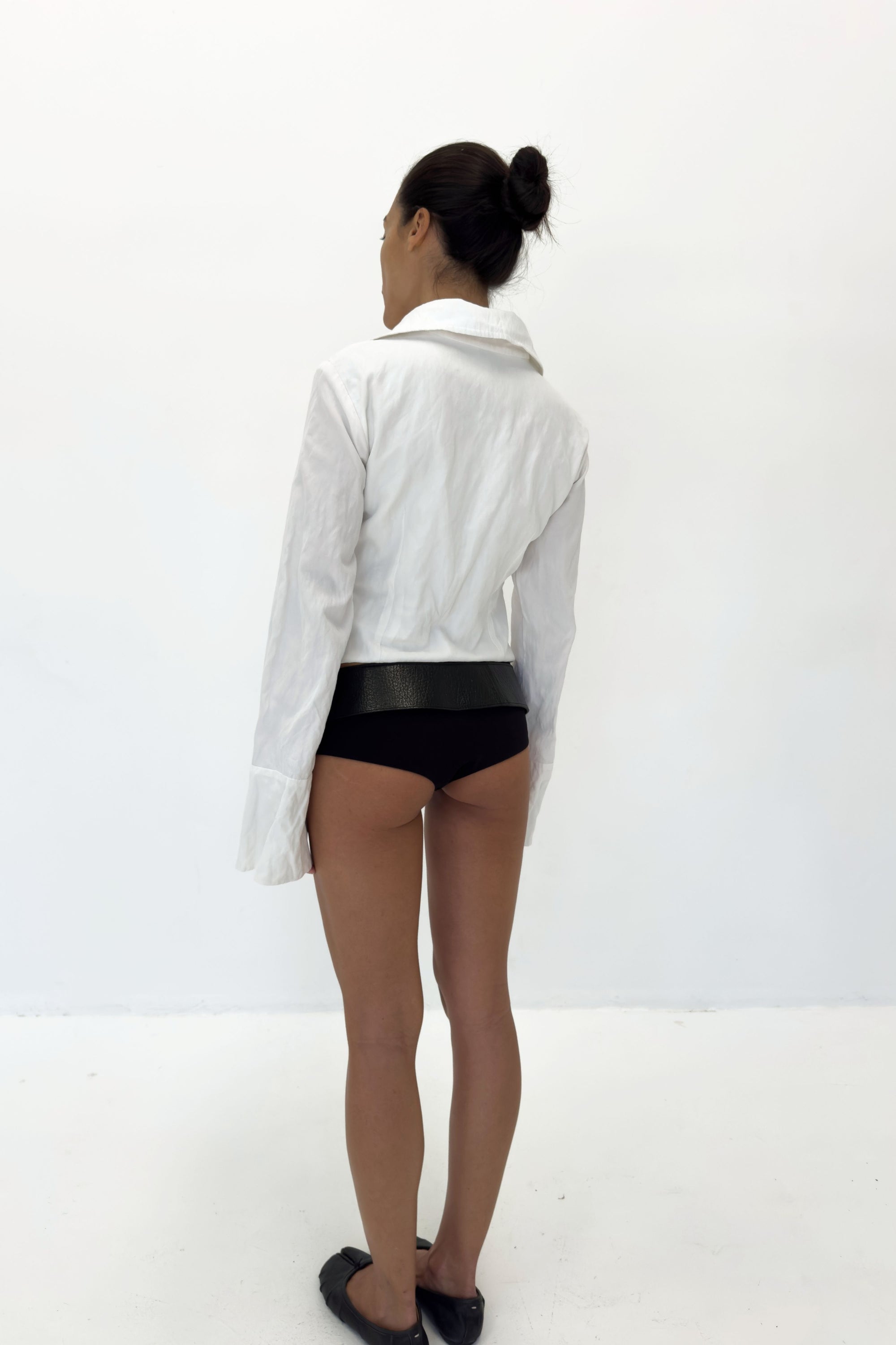 Cut Out Zip Shirt | Ecru