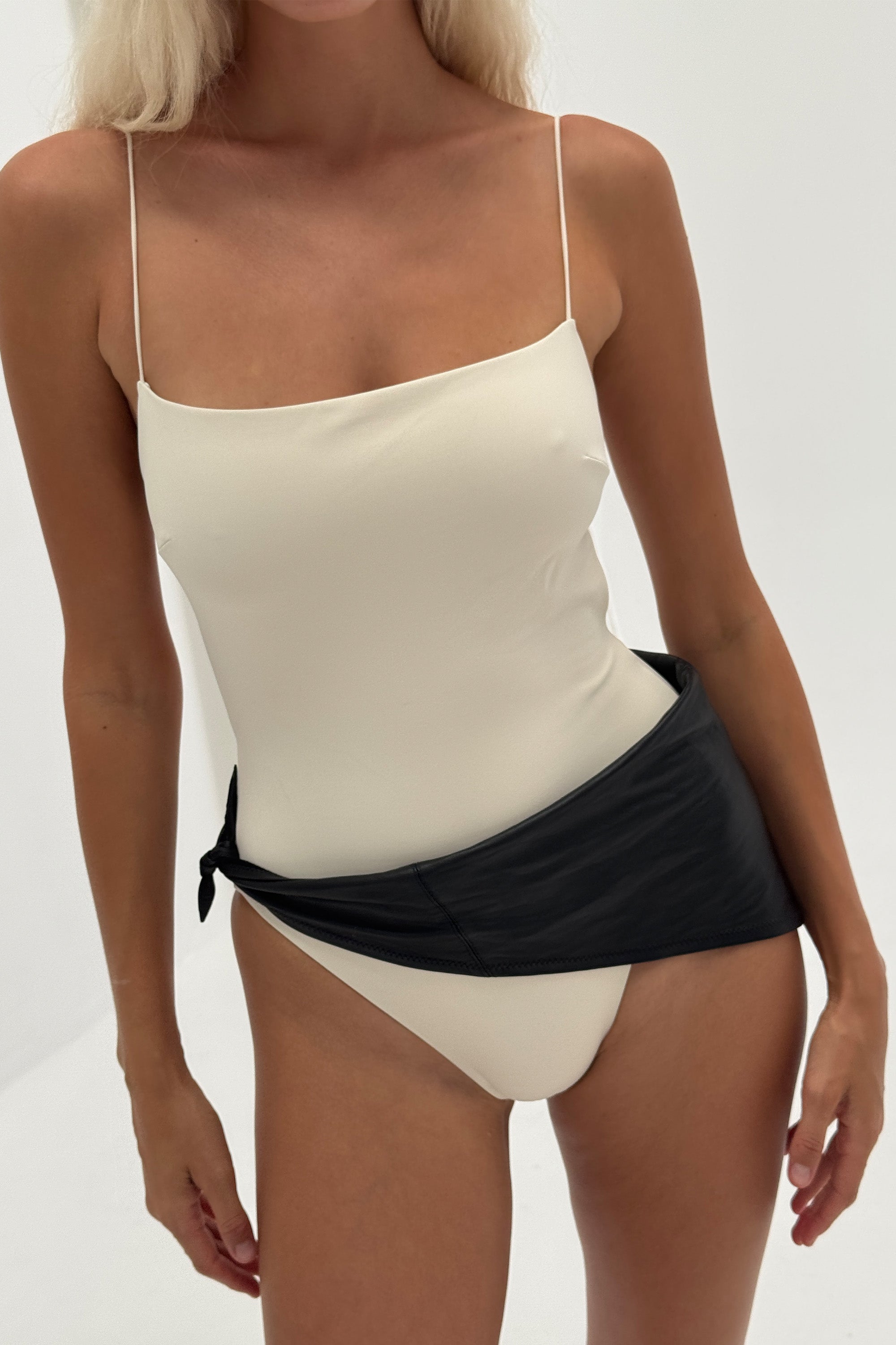 Fine Strap One Piece | Ecru