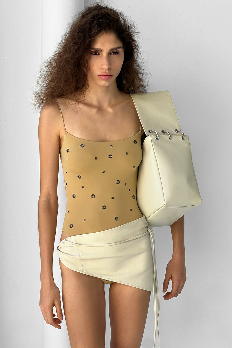 Large Eyelet Bag | Ecru