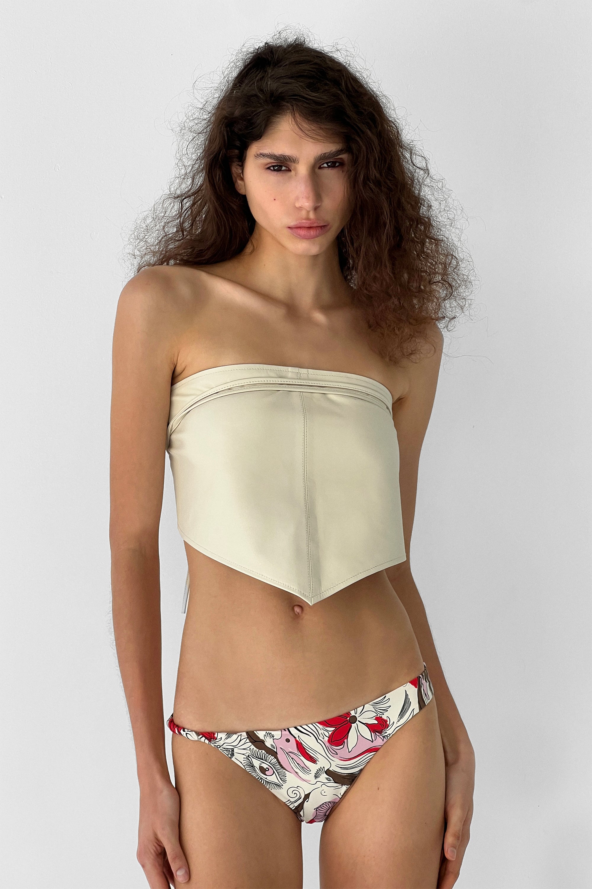 Leather Scarf | Ecru