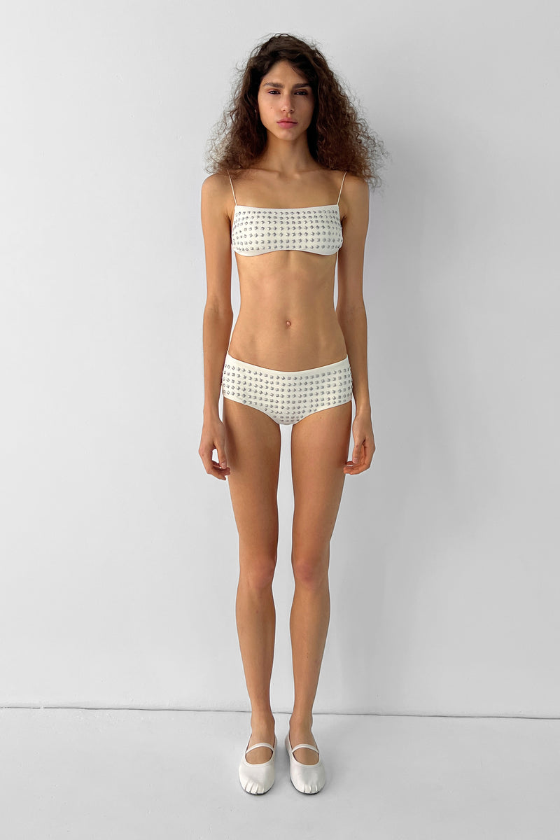 Bandeau Studded Top | Ecru