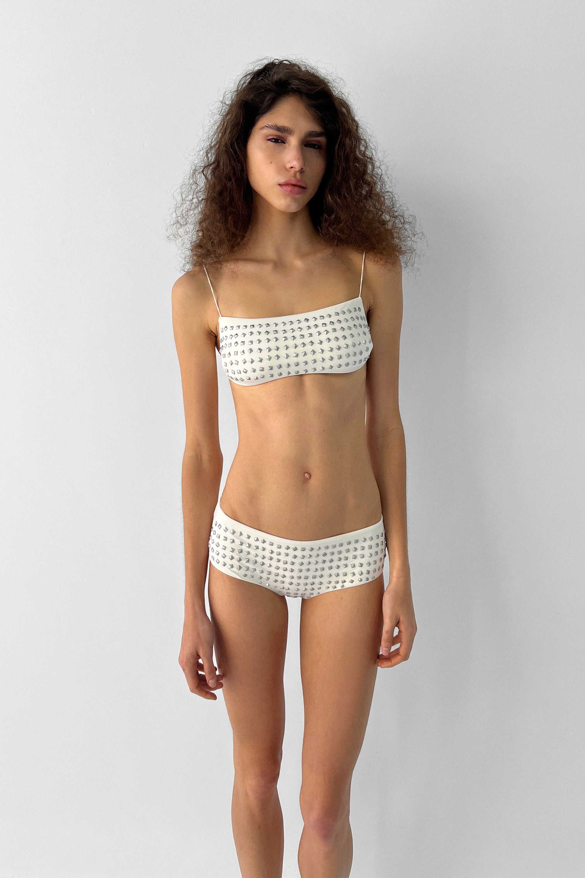 Bandeau Studded Top | Ecru