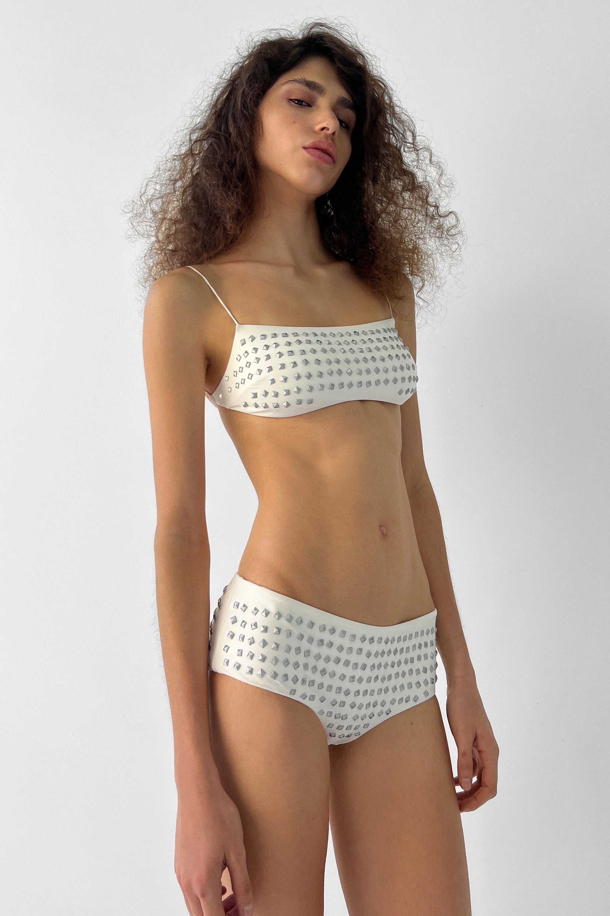 Bandeau Studded Top | Ecru