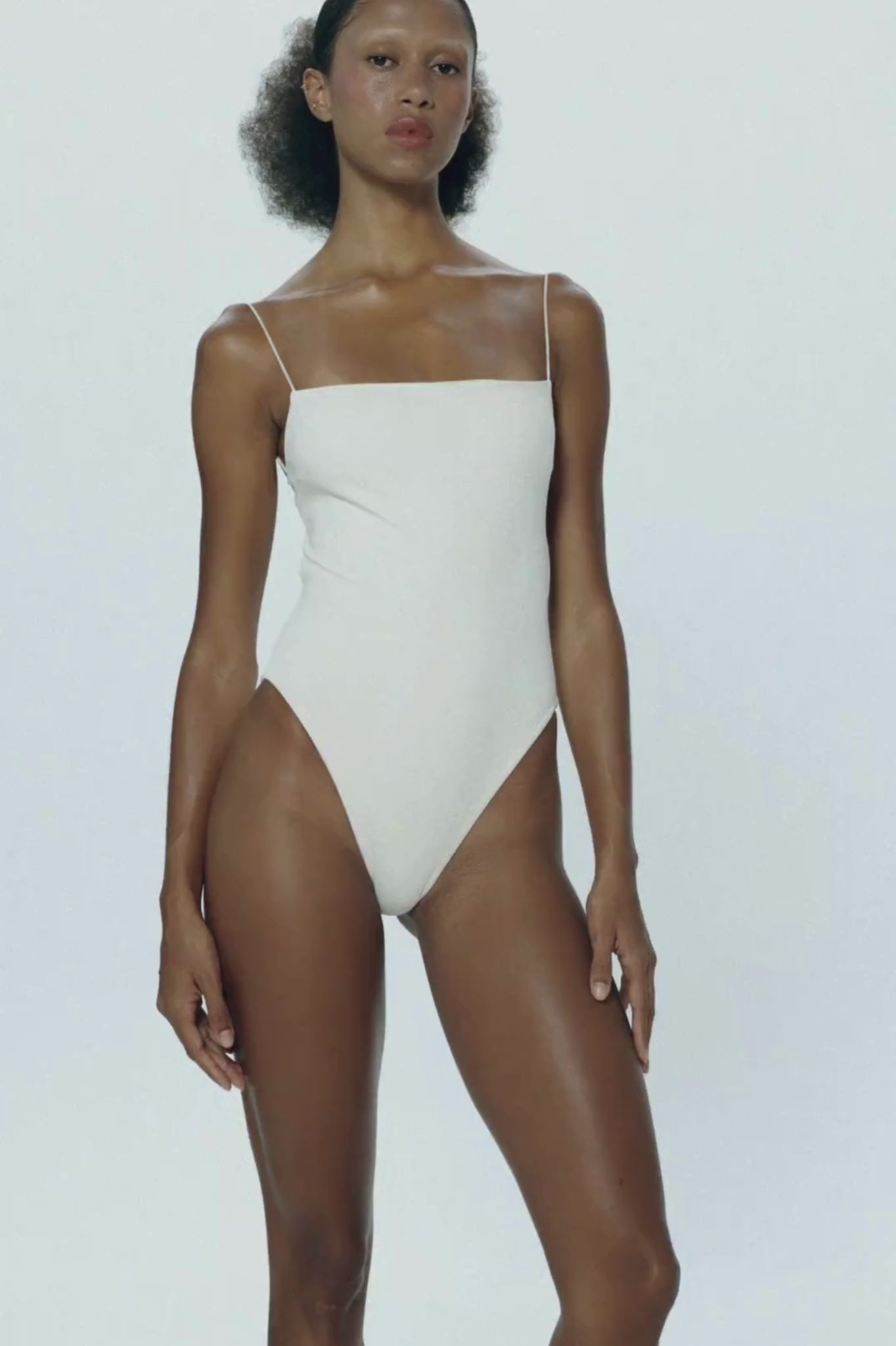 Fine Strap One Piece | Ecru