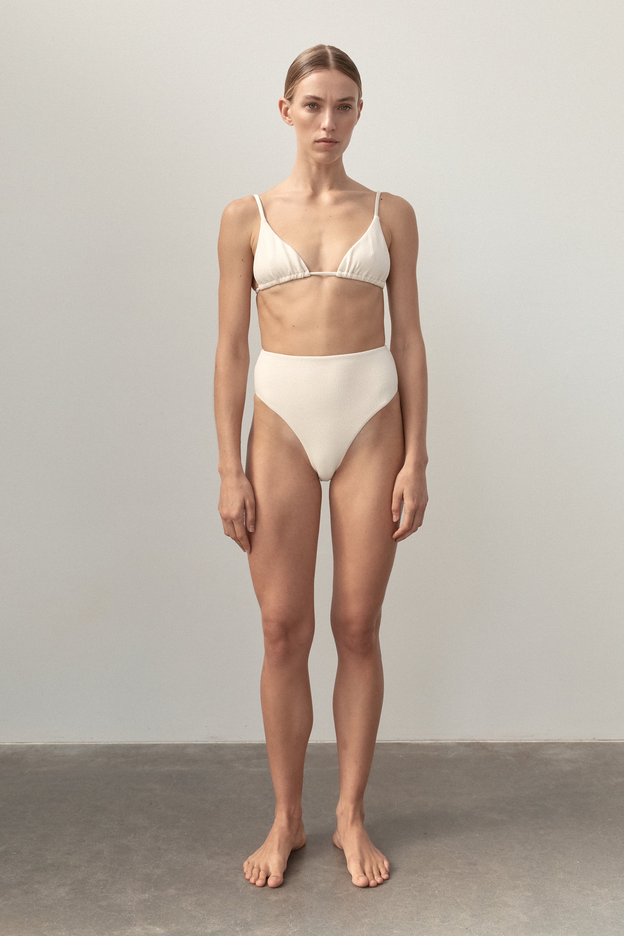 Ziah Swim | Triangle Top Bouclê | Ecru