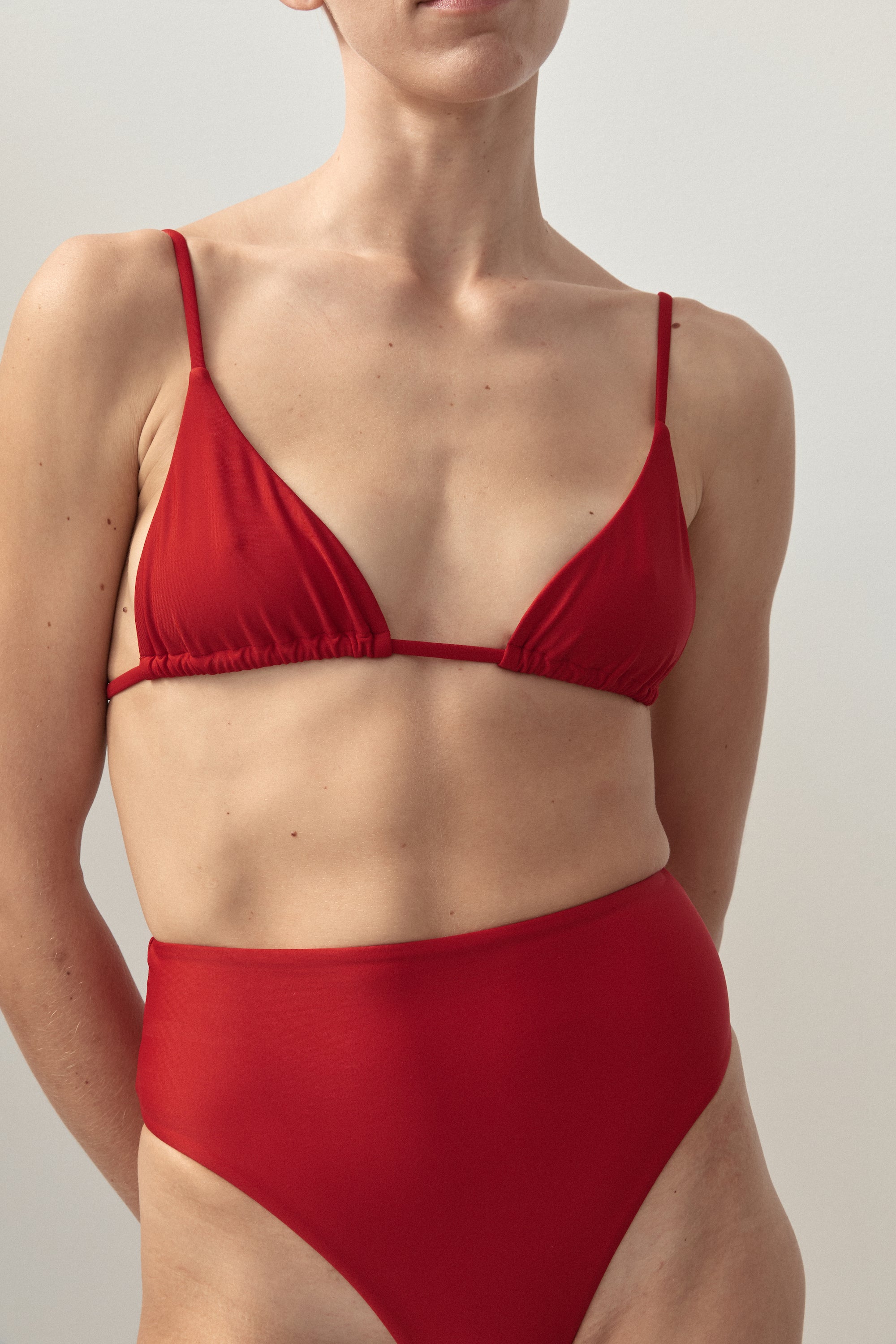 Ziah Swim | Triangle Top | Vermilion Red