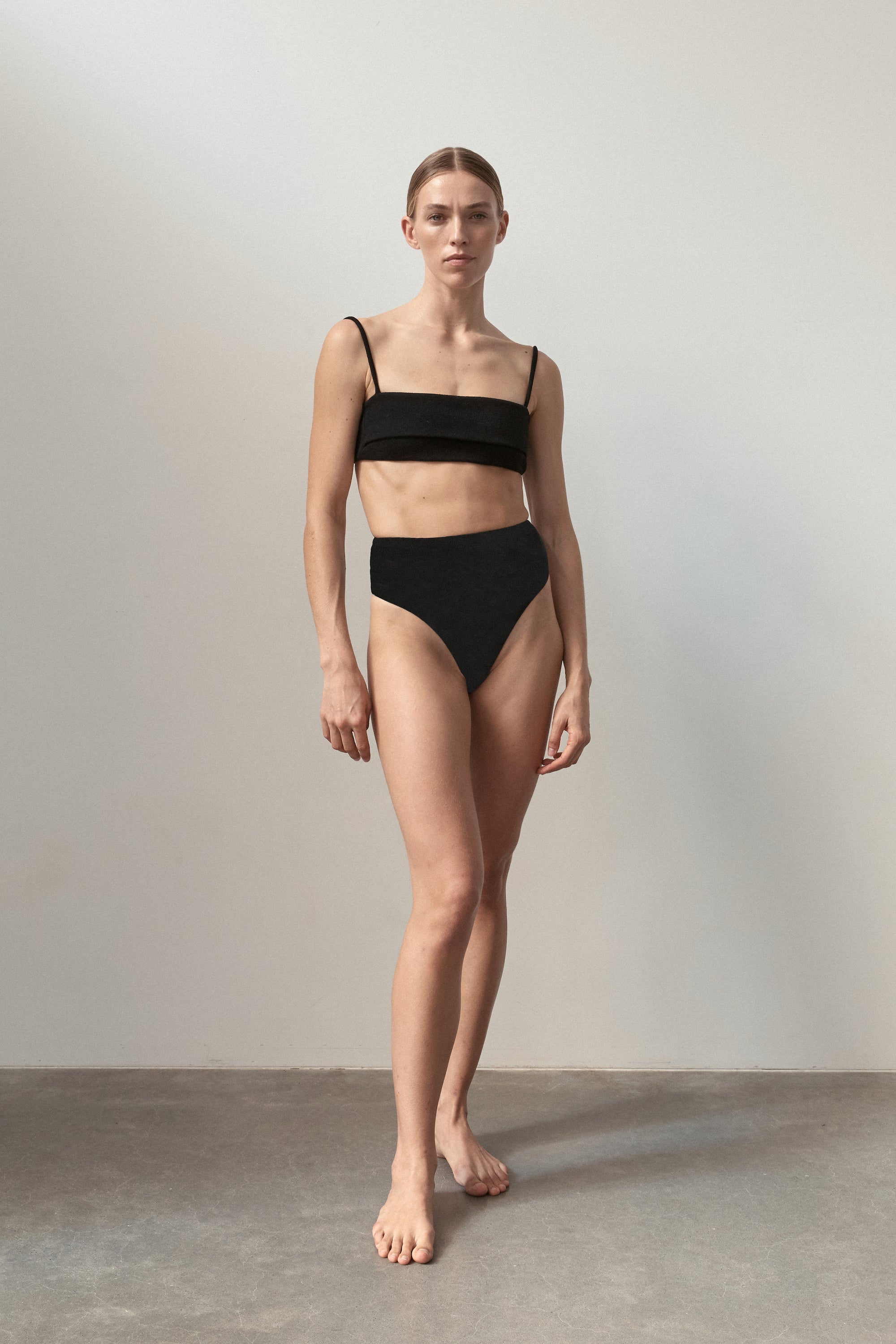Ziah Swim | Zoe Top Bouclê | Black