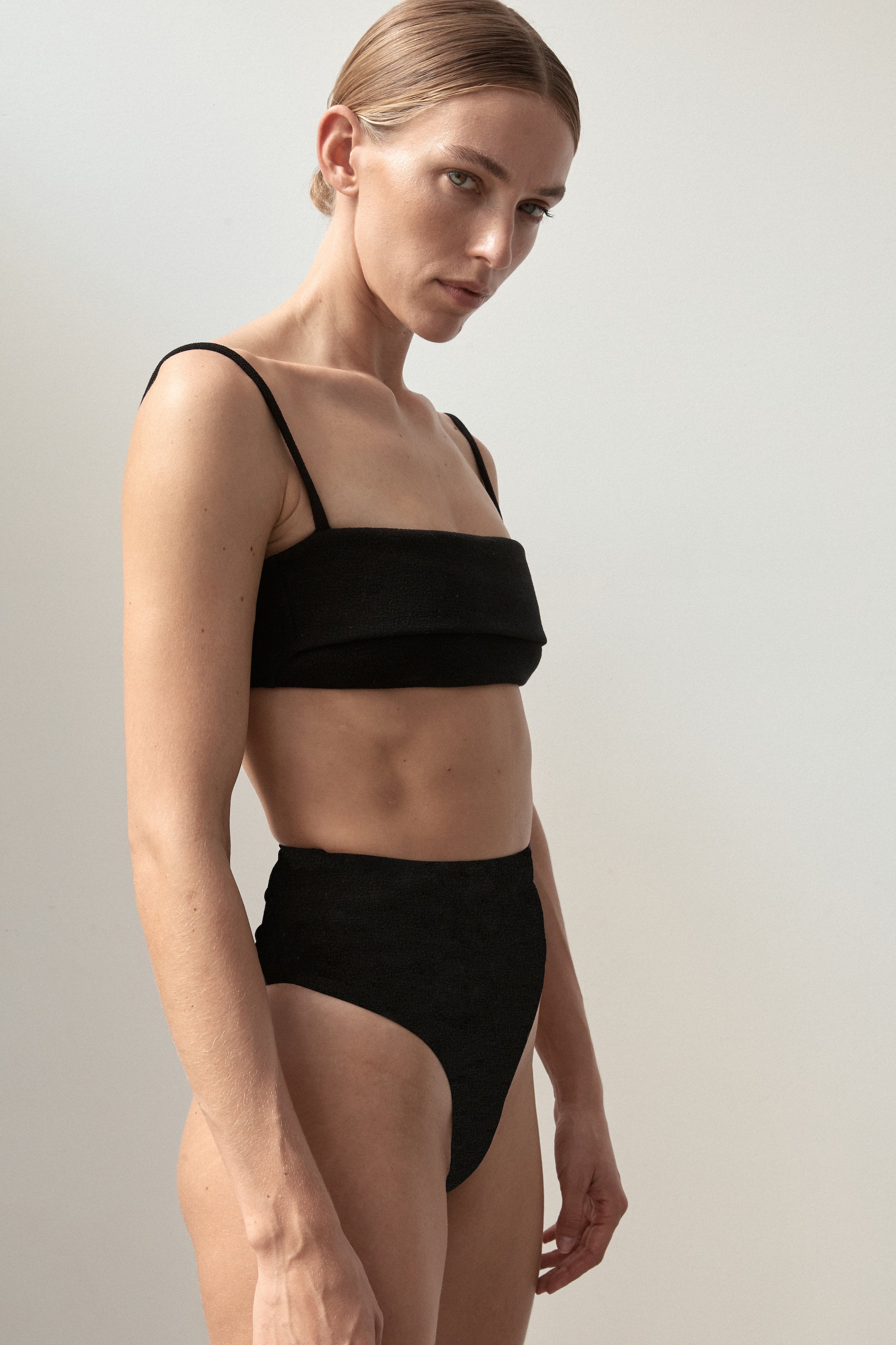 Ziah Swim | Zoe Top Bouclê | Black