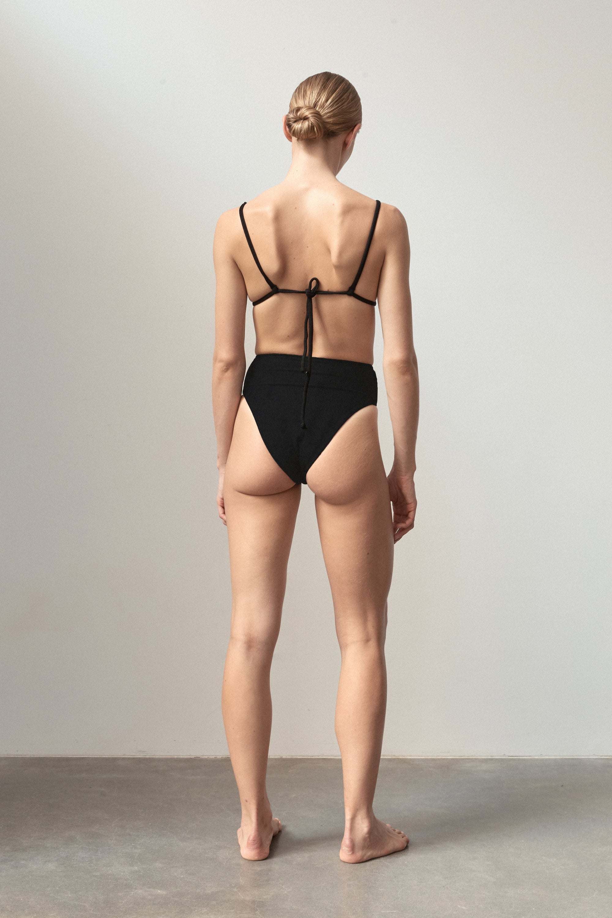 Ziah Swim | Triangle Top Bouclê | Black