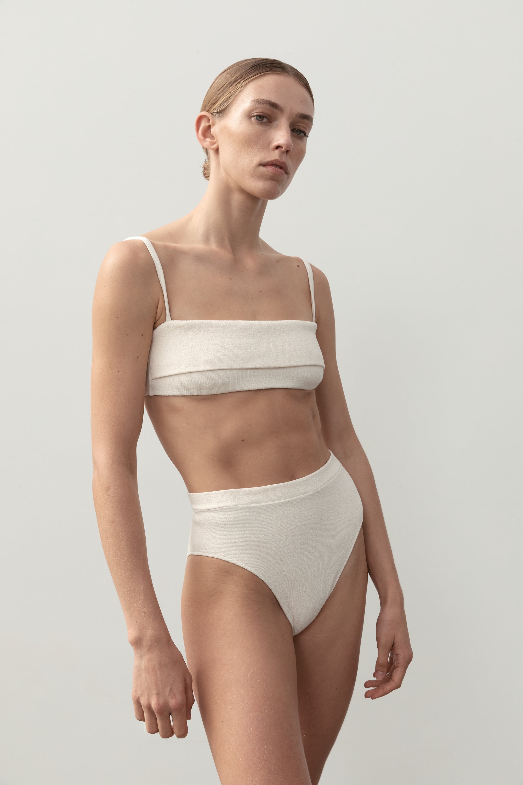 Ziah Swim | Zoe Top Bouclê | Ecru