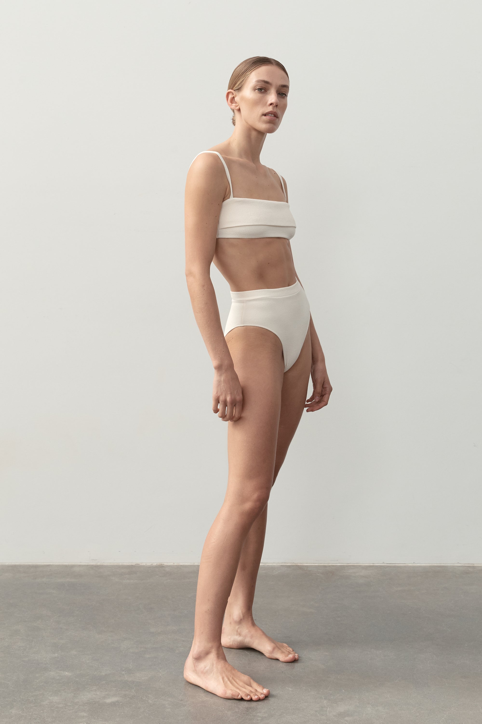 Ziah Swim | Zoe Top Bouclê | Ecru