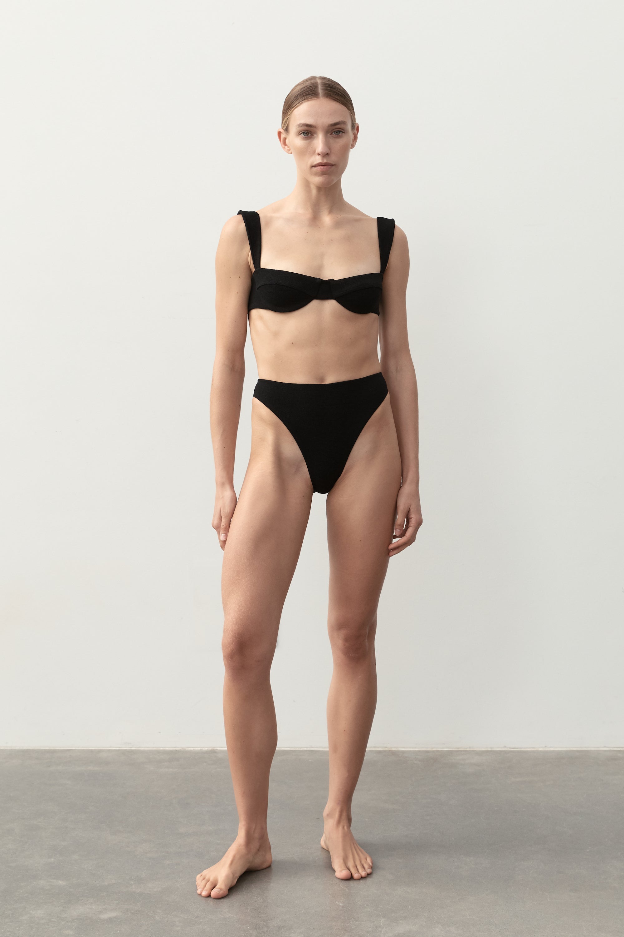 Ziah Swim | Ella Top Bouclê | Black