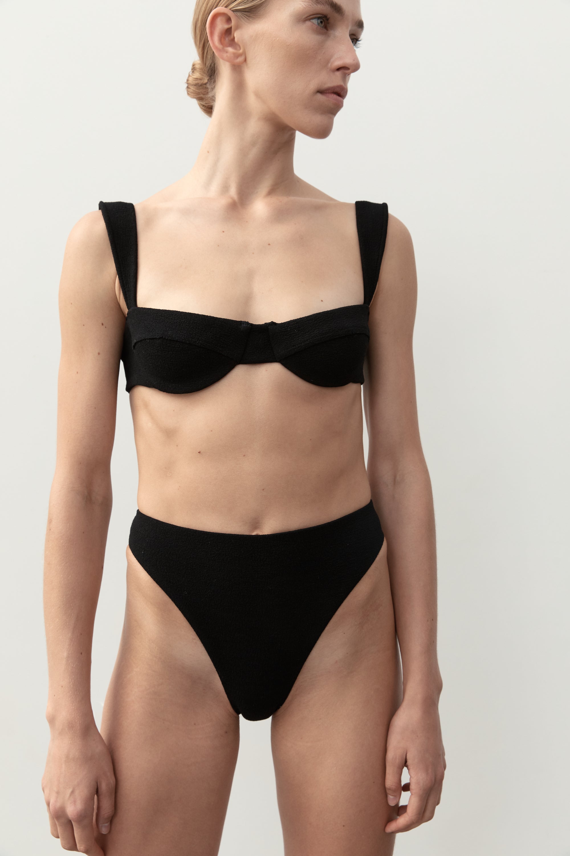 Ziah Swim | Ella Top Bouclê | Black