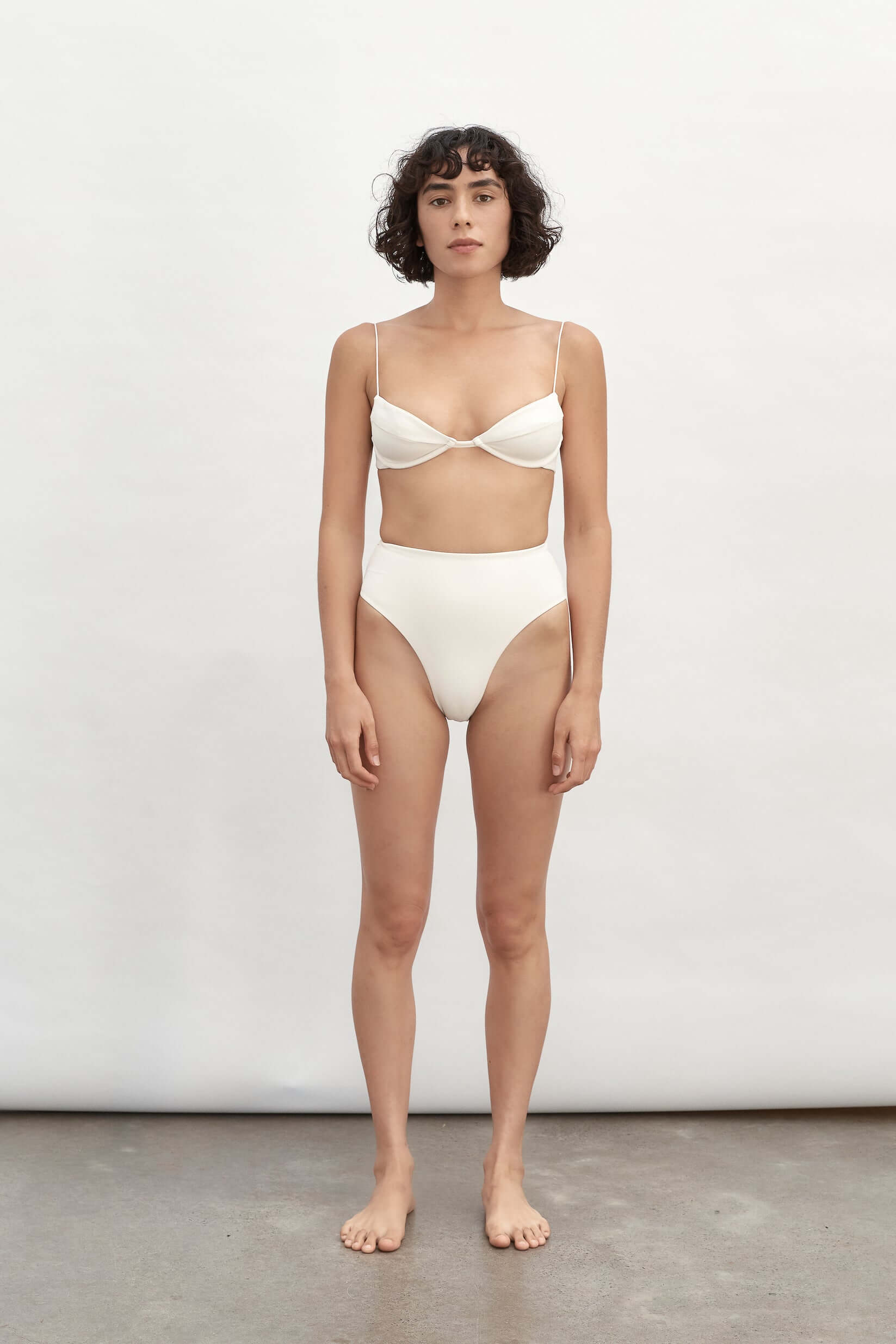 Ziah Swim | 90'S High Waist Bottom | Ecru