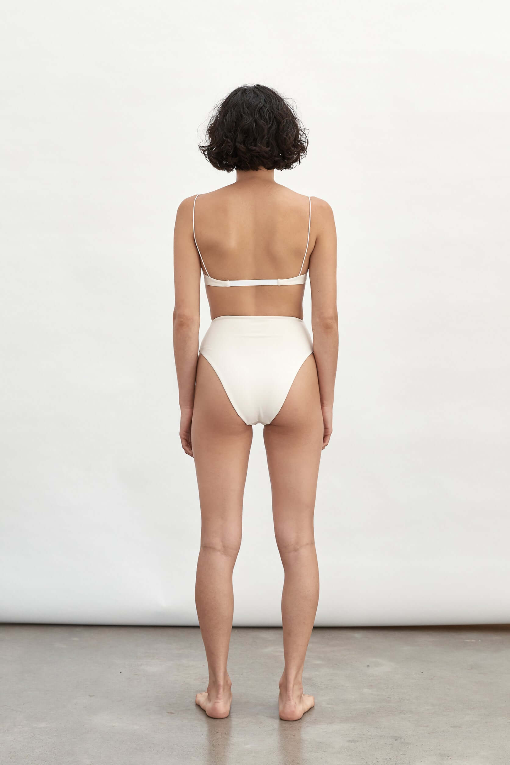Ziah Swim | 90'S High Waist Bottom | Ecru