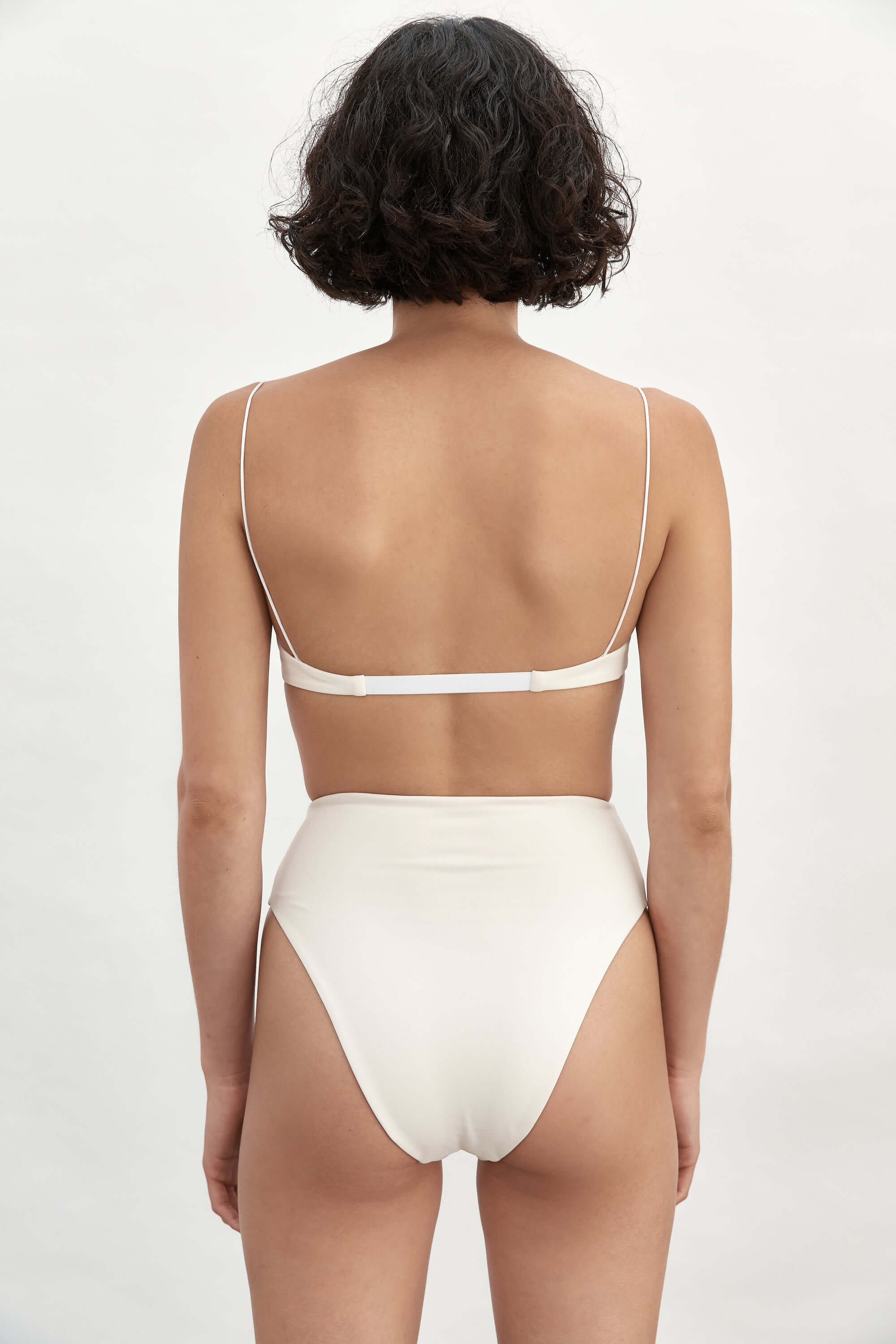 Ziah Swim | 90'S High Waist Bottom | Ecru