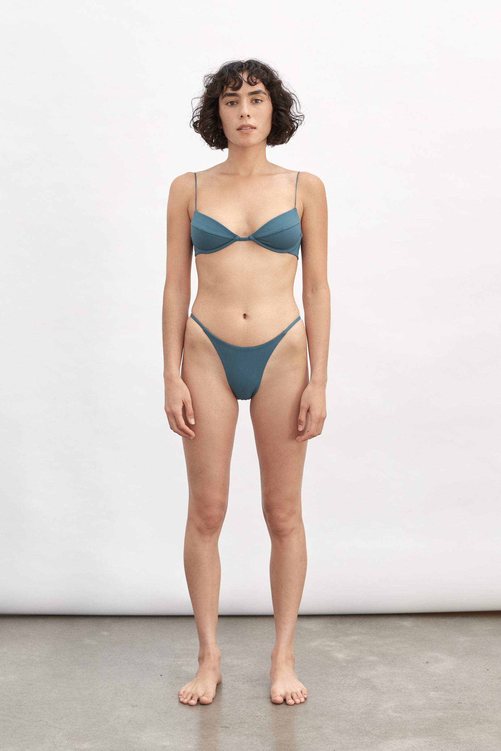 Ziah Swim | Fine Strap Almond Top | Midnight Blue