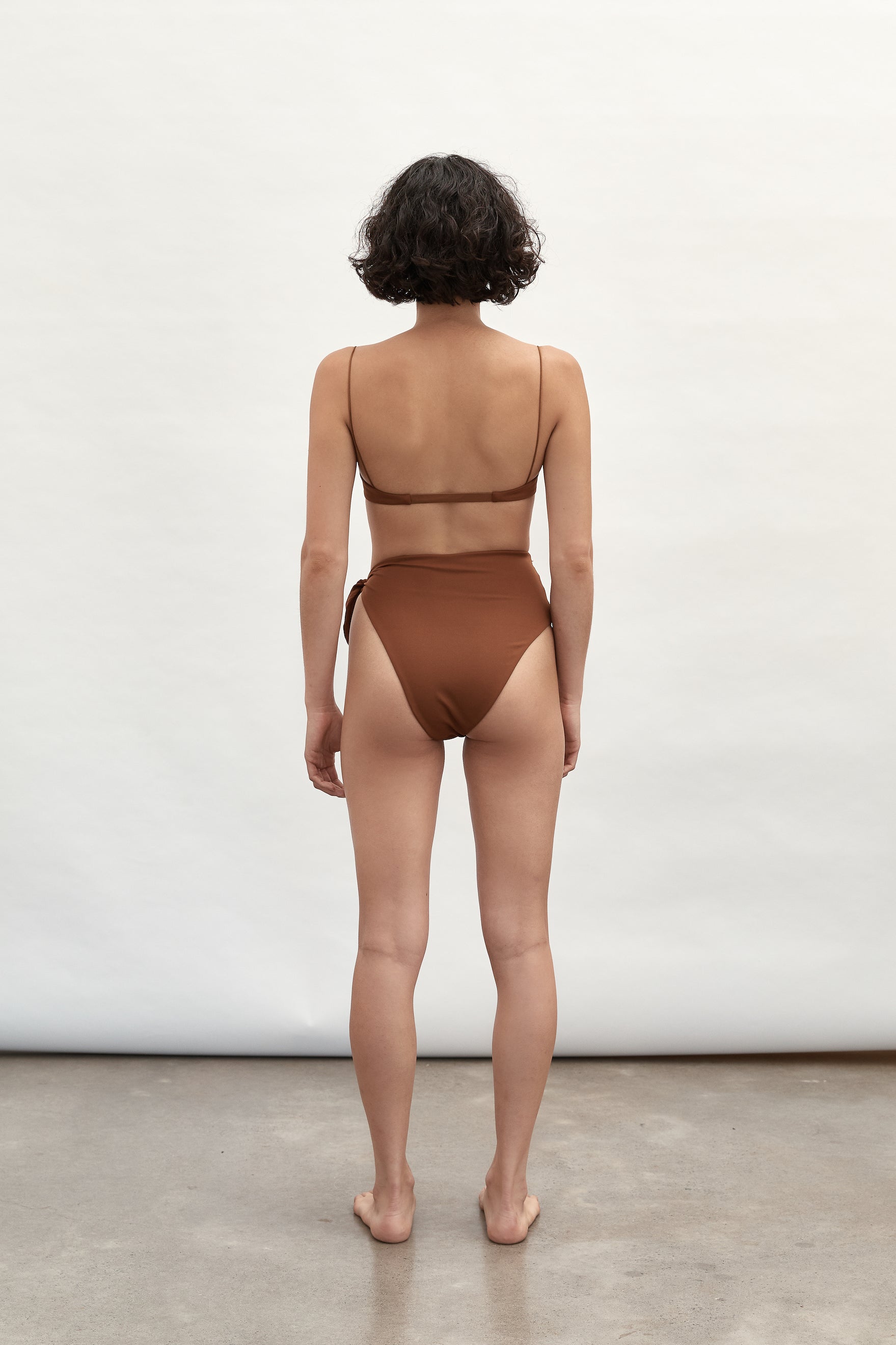 Ziah Swim | Asymmetrical Tie Bottom | Truffle
