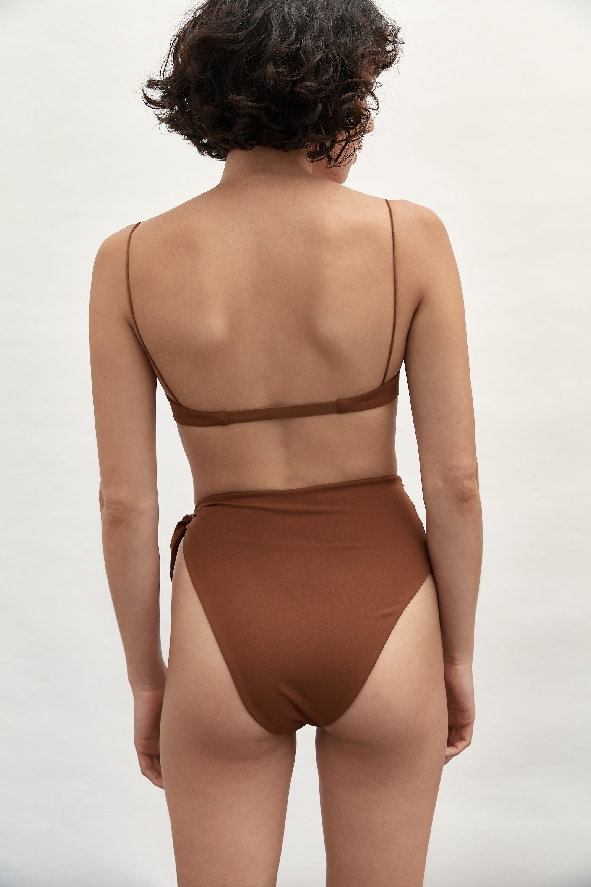 Ziah Swim | Asymmetrical Tie Bottom | Truffle