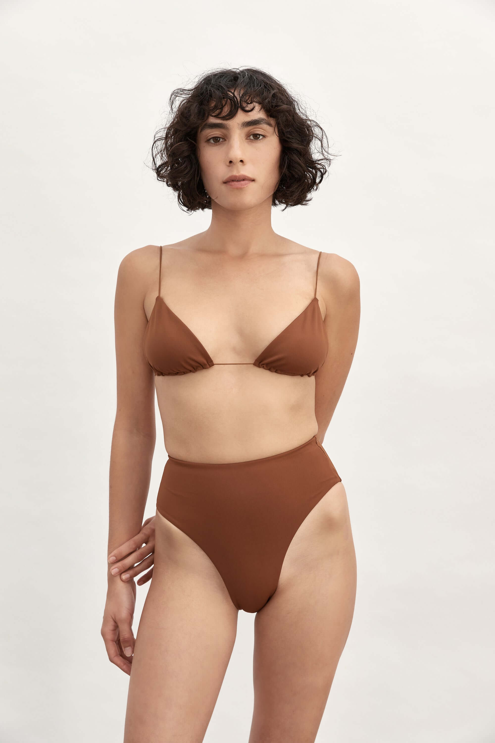 Ziah Swim | 90'S High Waist Bottom | Truffle