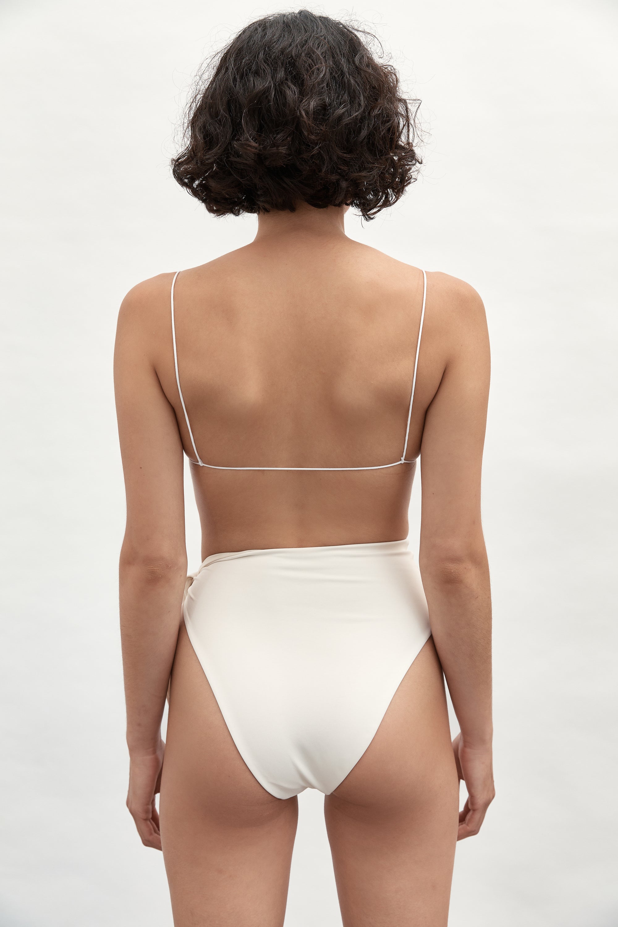 Ziah Swim | Asymmetrical Tie Bottom | Ecru