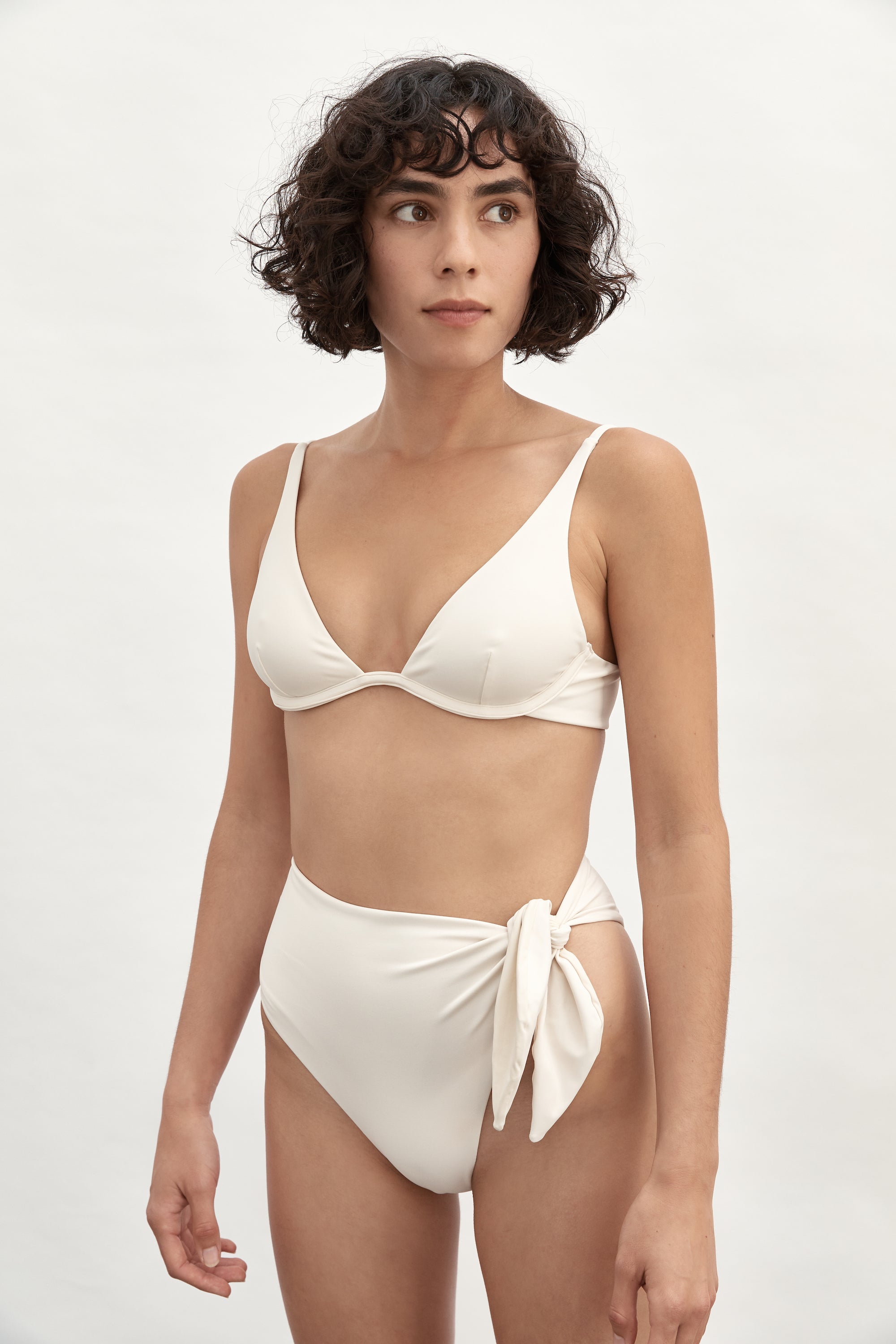 Ziah Swim | Plunge Underwire Top | Ecru