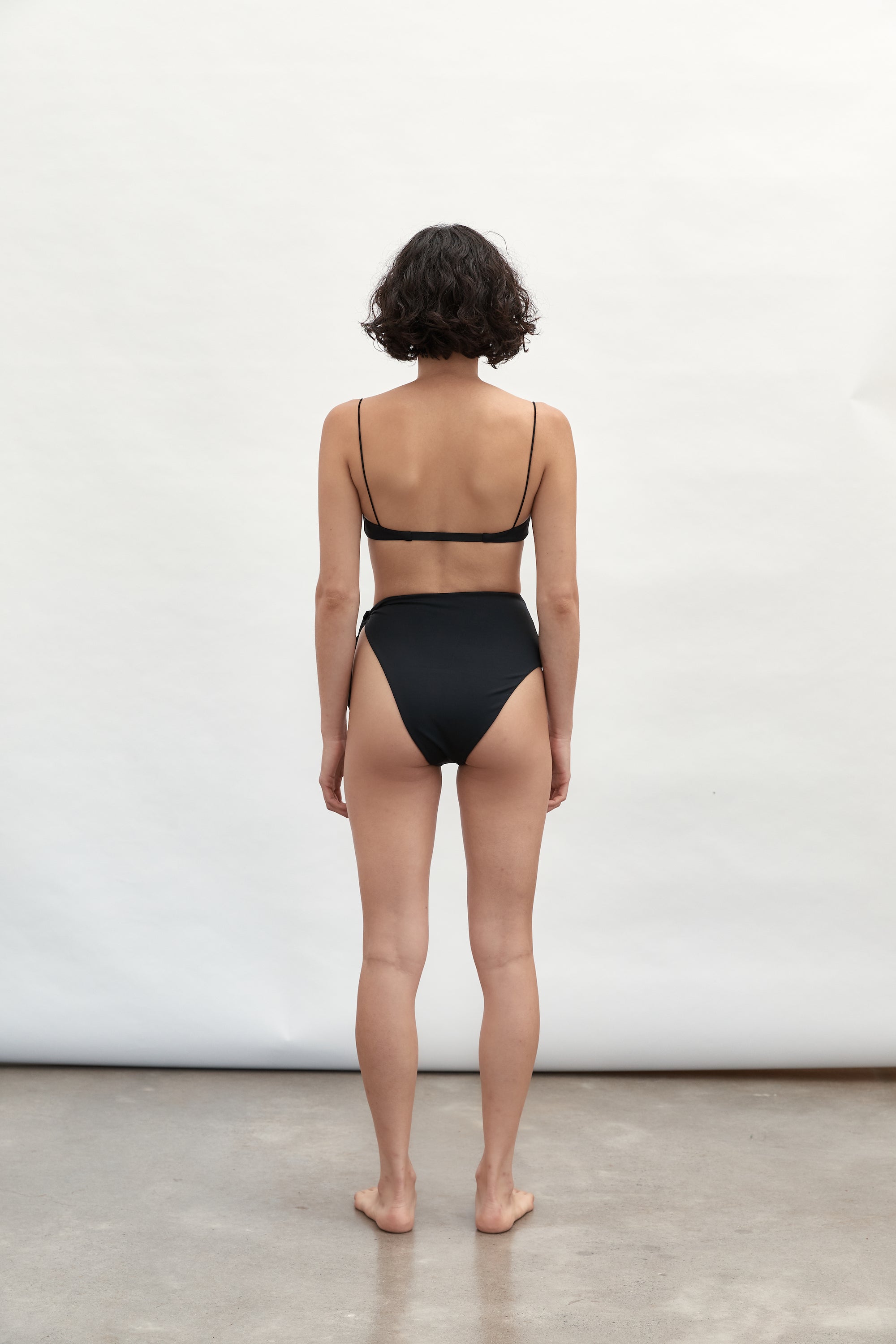 Ziah Swim | Asymmetrical Tie Bottom | Black