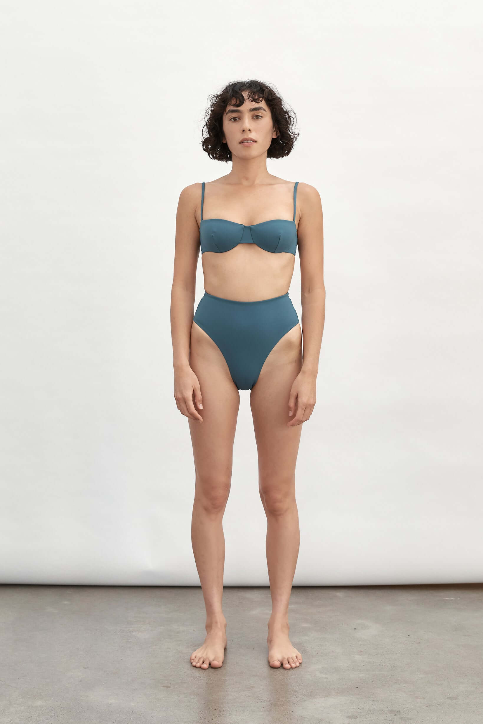Ziah Swim | 90'S High Waist Bottom | Midnight Blue