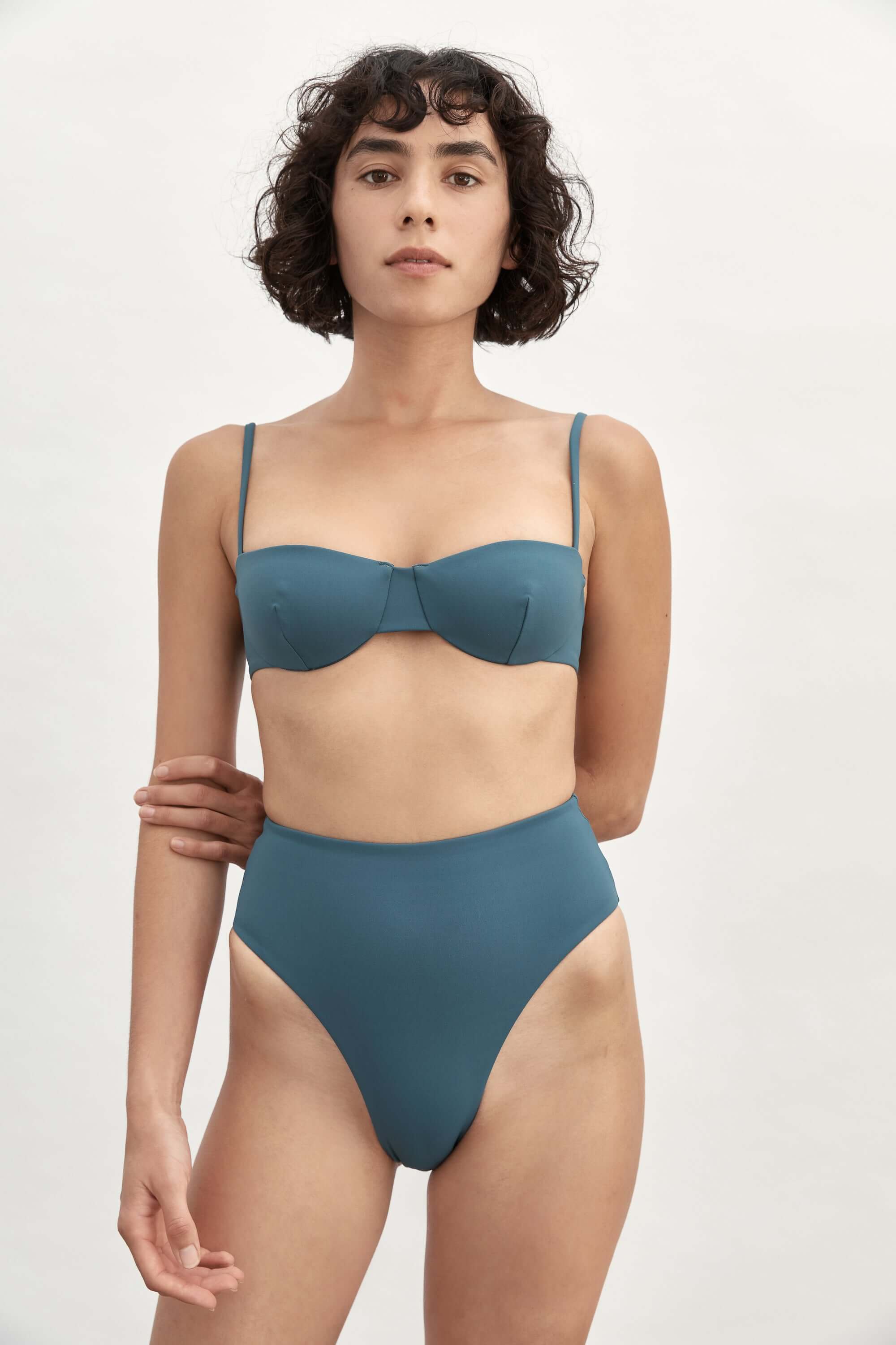 Ziah Swim | 90'S High Waist Bottom | Midnight Blue