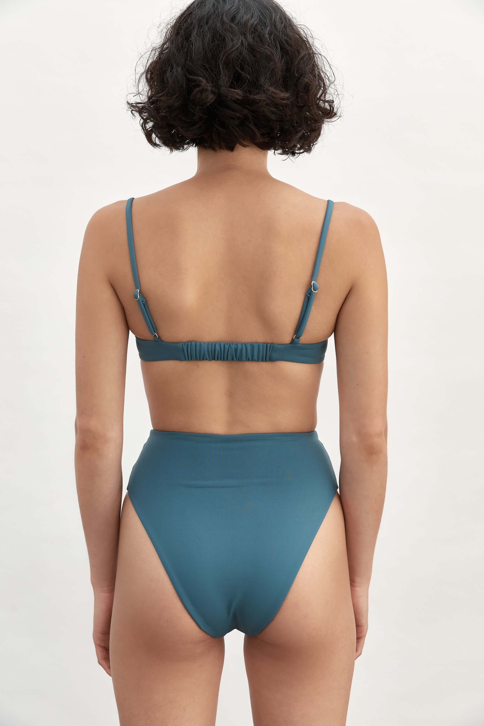 Ziah Swim | 90'S High Waist Bottom | Midnight Blue