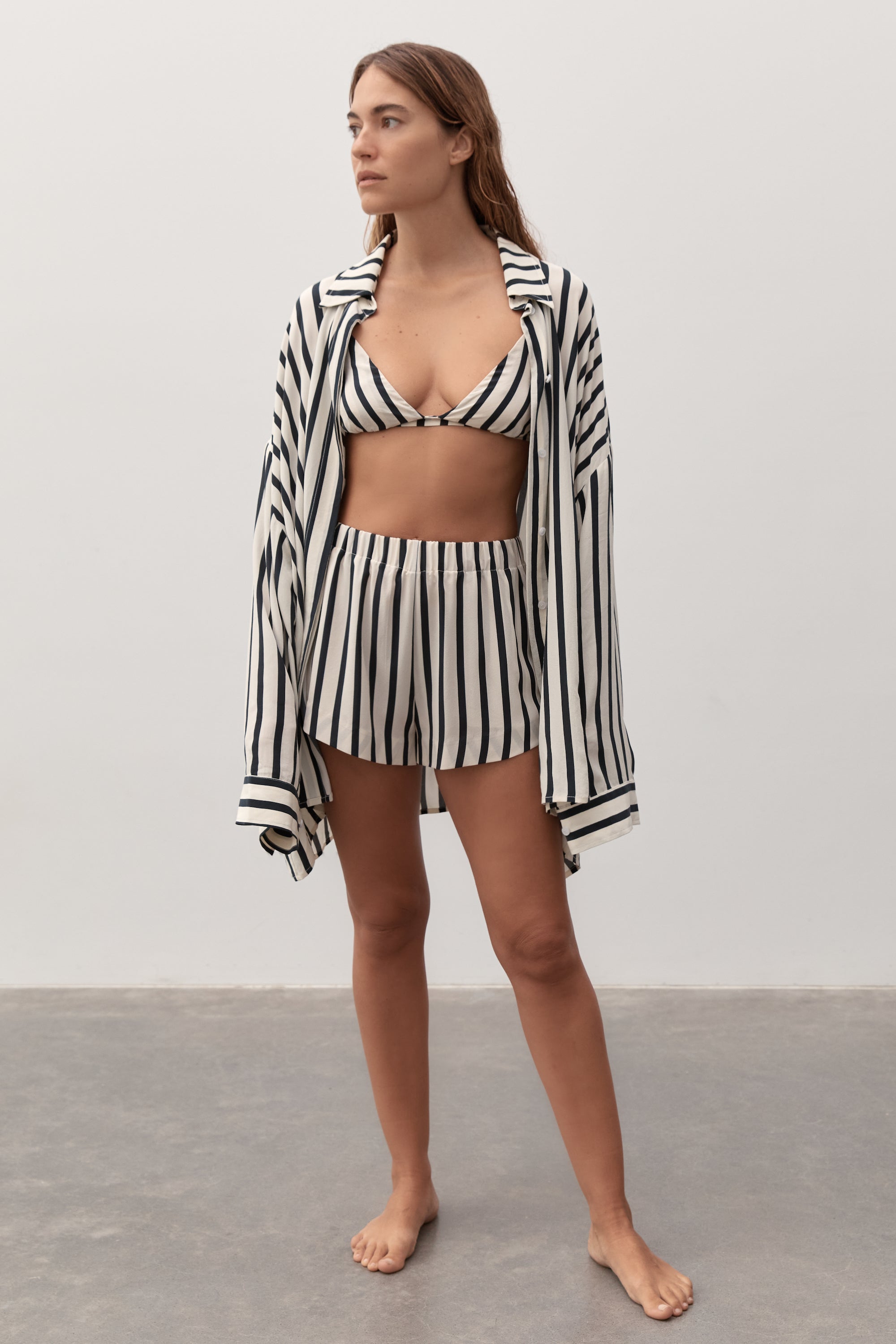 Ziah | Jacques Silk Bra | Ecru & Black