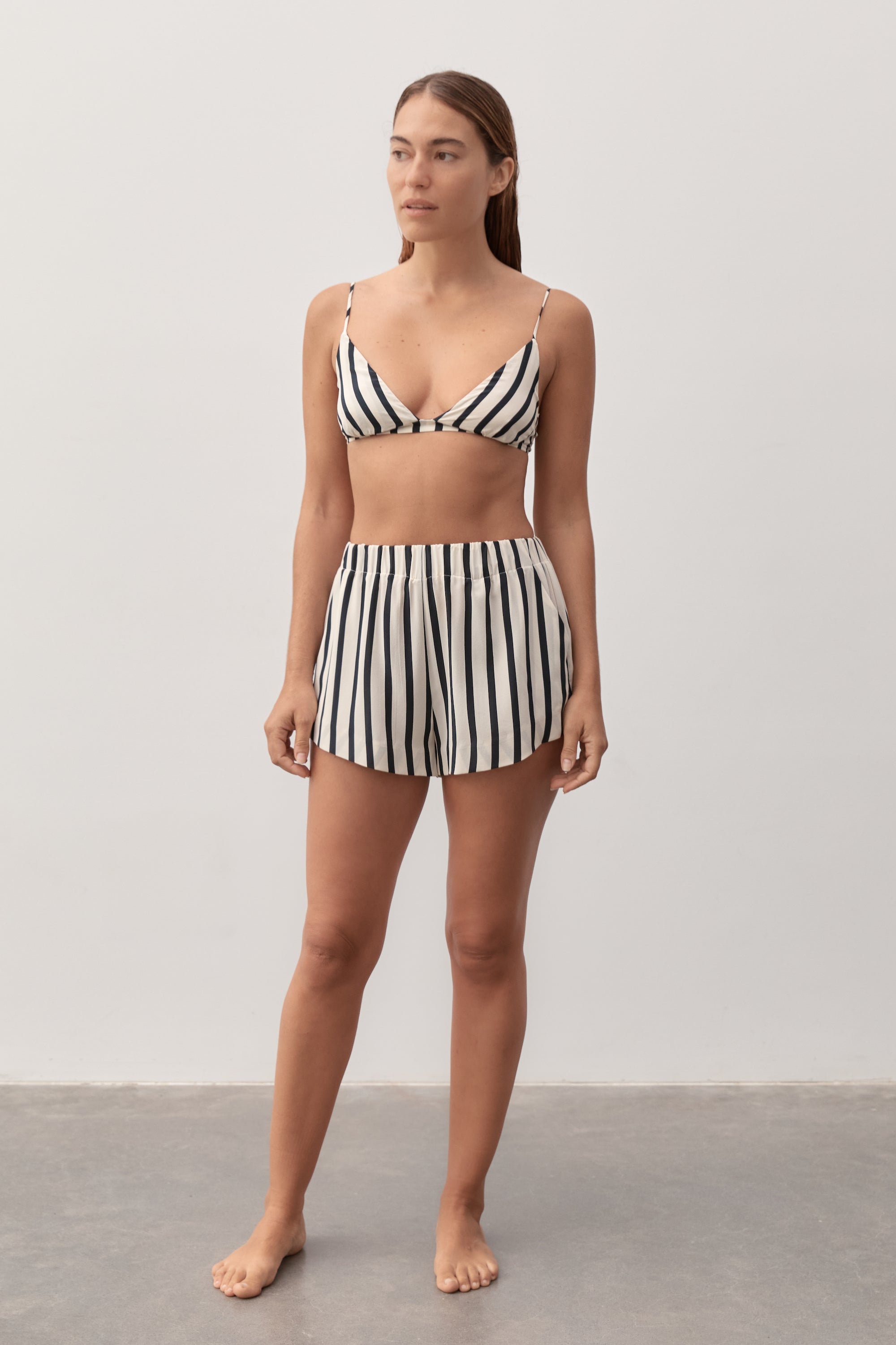 Ziah | Jacques Silk Bra | Ecru & Black