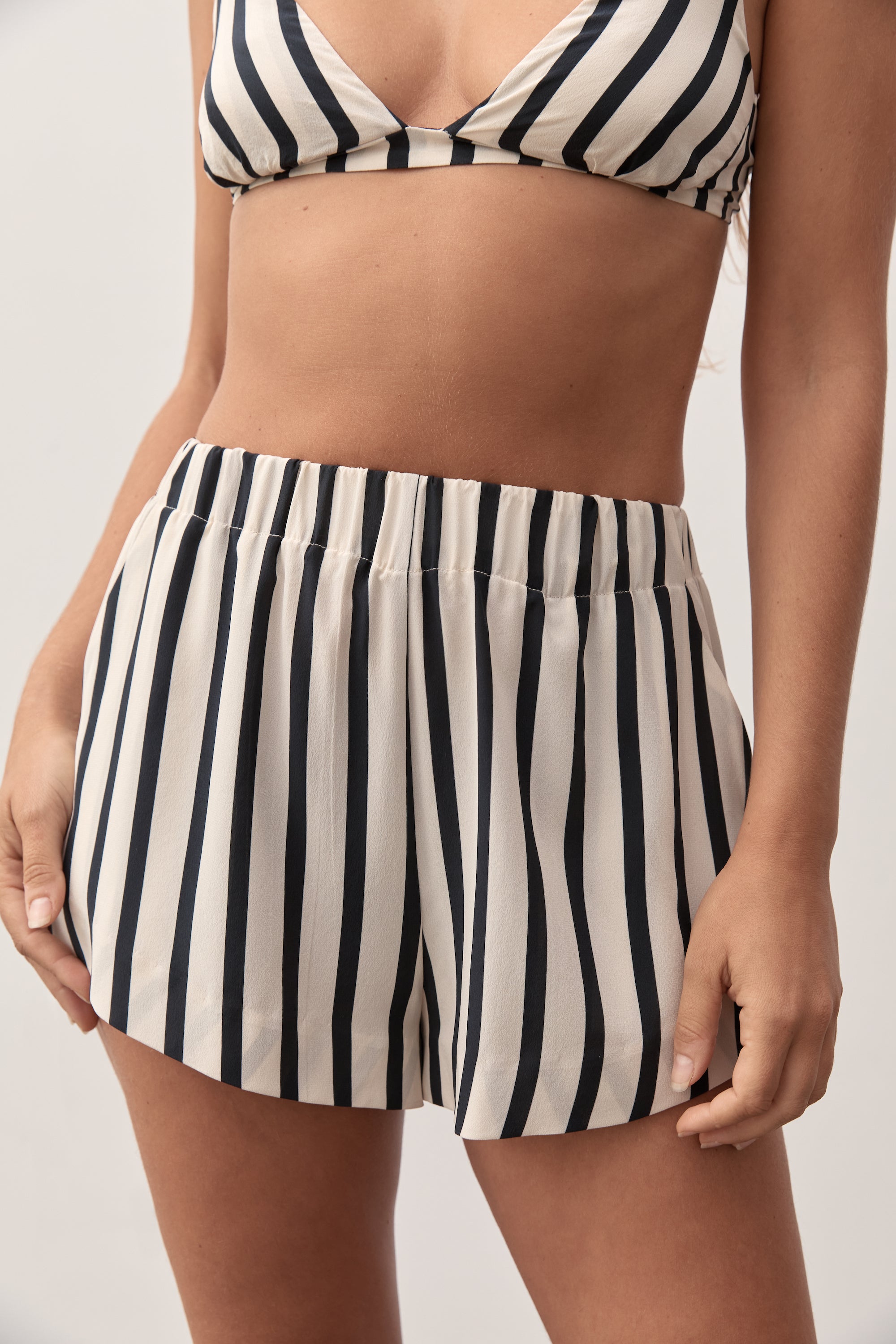 Ziah | Jacques Silk Bra | Ecru & Black